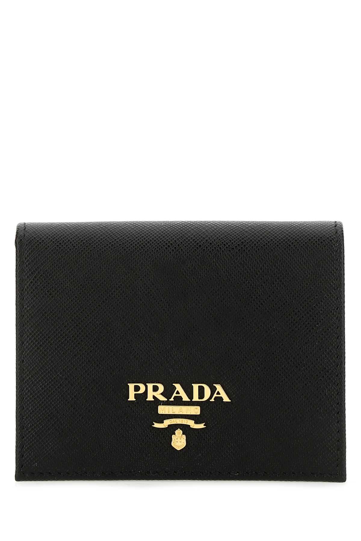 Prada Small Saffiano Leather Bifold Wallet In Black