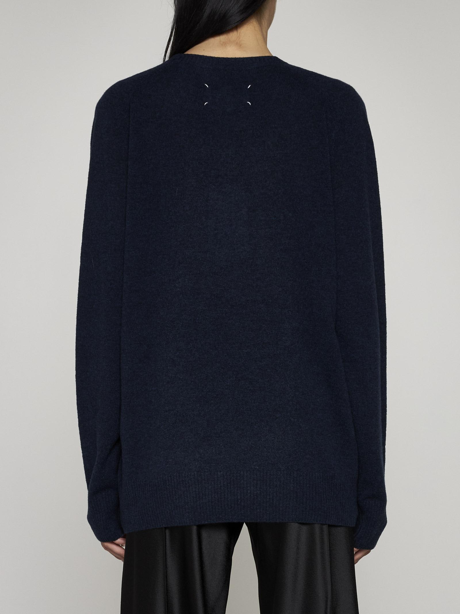 Shop Maison Margiela Wool Sweater In Blu Scuro