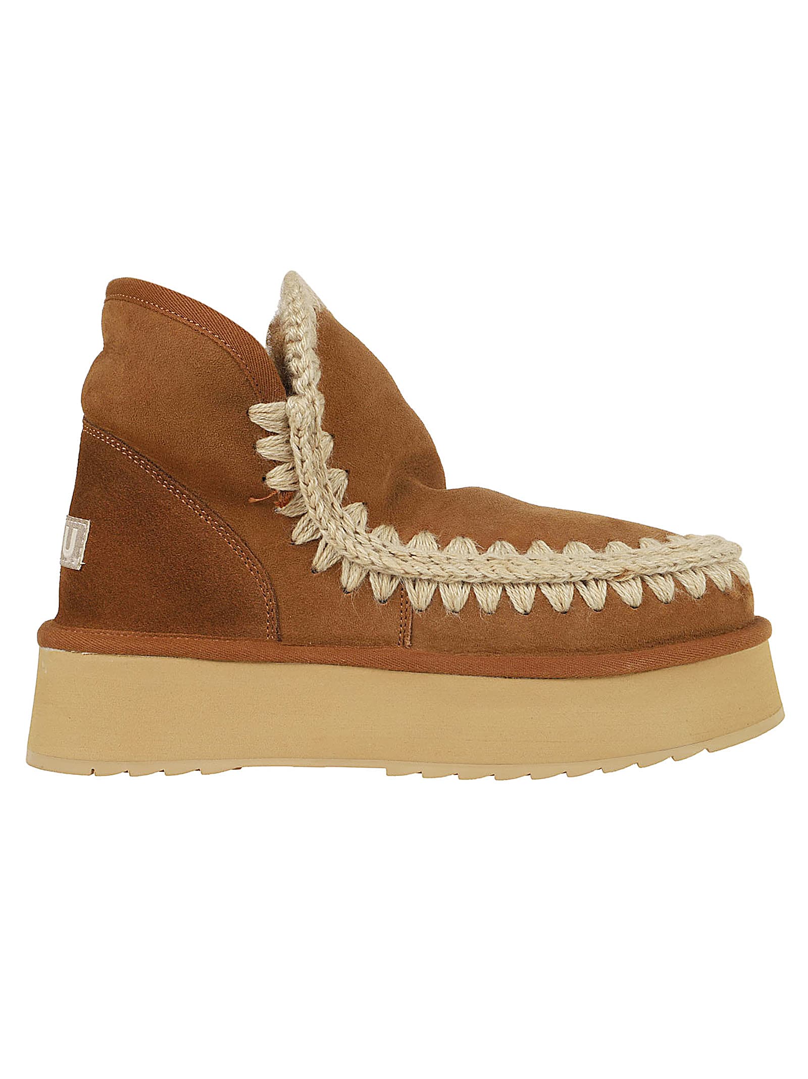 Shop Mou Mini Eskimo Platform Boot In Cog Cognac