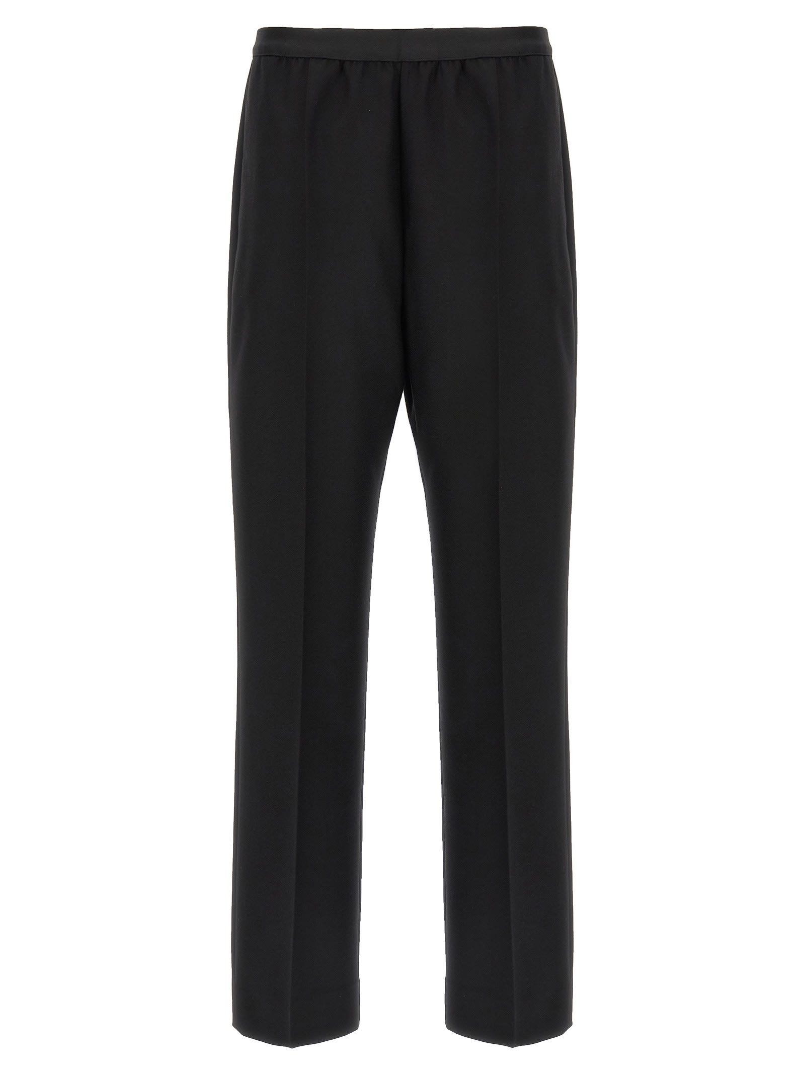 Maison Margiela Wool Trousers Pleated Design Straight Leg In Black