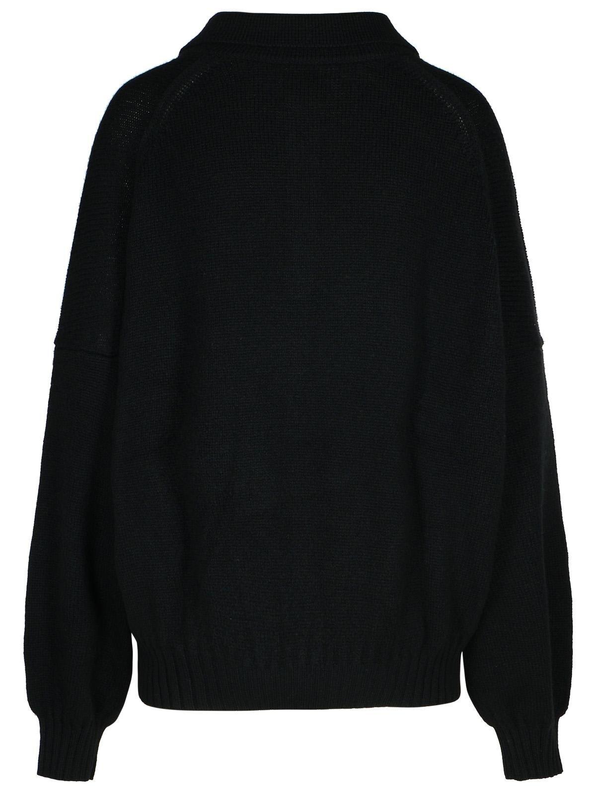 Shop Khaite Rene Long-sleeved Polo Jumper In Black