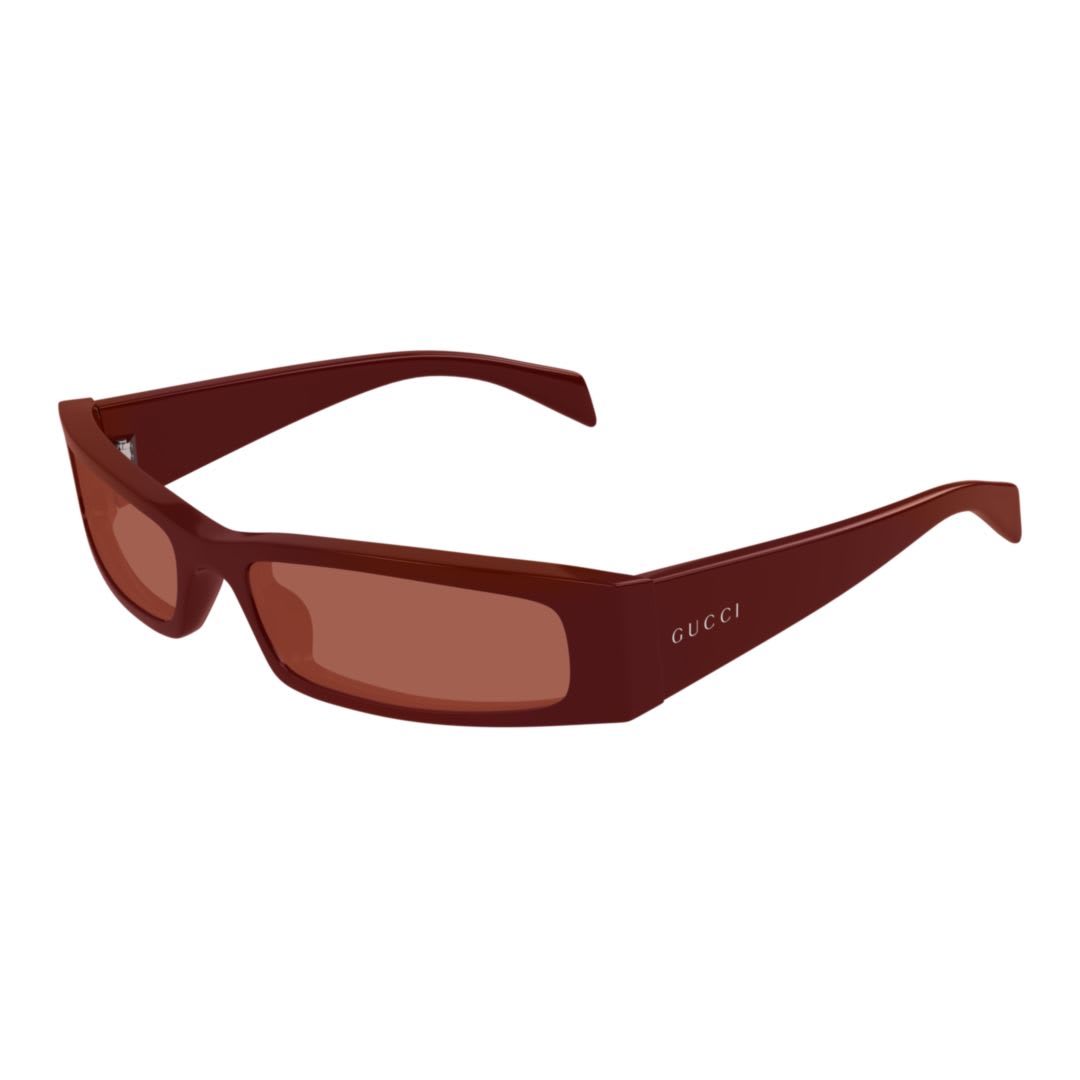 Gucci Acetate Sunglasses Frame Rectangular Lenses Tinted In Burgundy-burgundy-brown