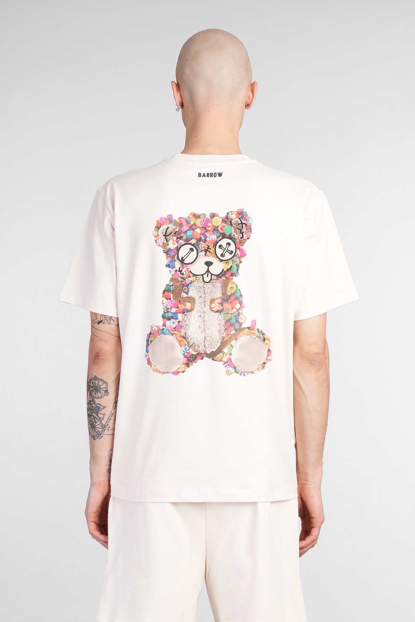 Barrow Iconic Smile T-shirt Crew Neck In Beige