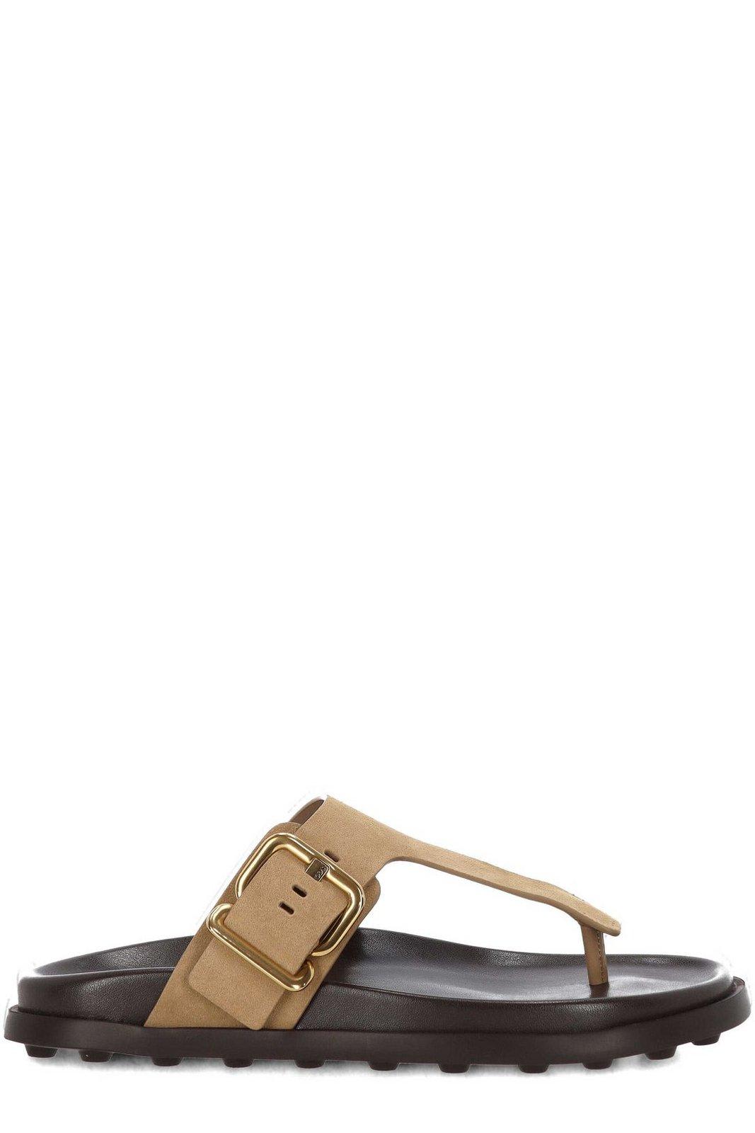 Shop Tod's Buckle Detailed Thong Sandals