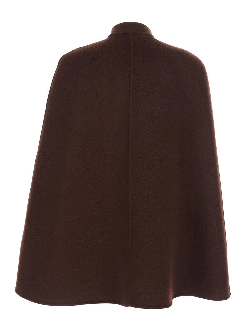 Gucci Brown Cape With Iconic Clamp And Gg All-over Motif Interior In Wool Woman In Brown