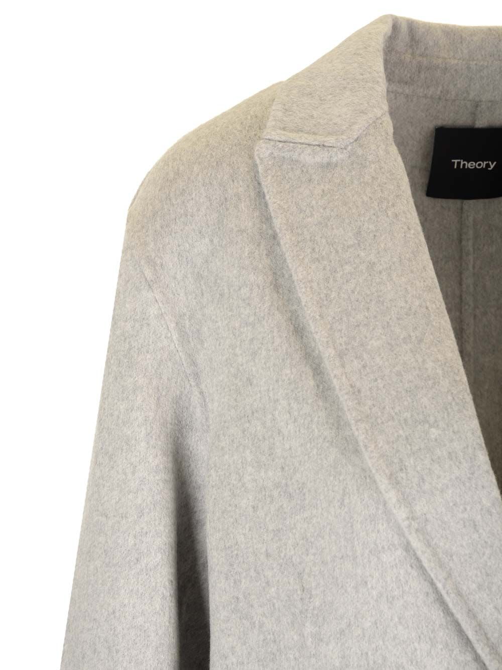 Shop Theory Wool And Cashmere Deconstructed Blazer In Grey
