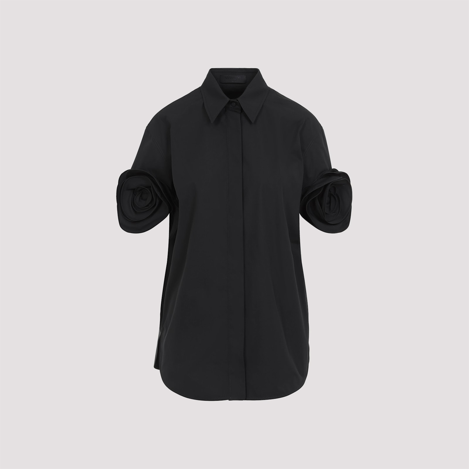 Shop Valentino Compact Poplin Shirt In No Nero