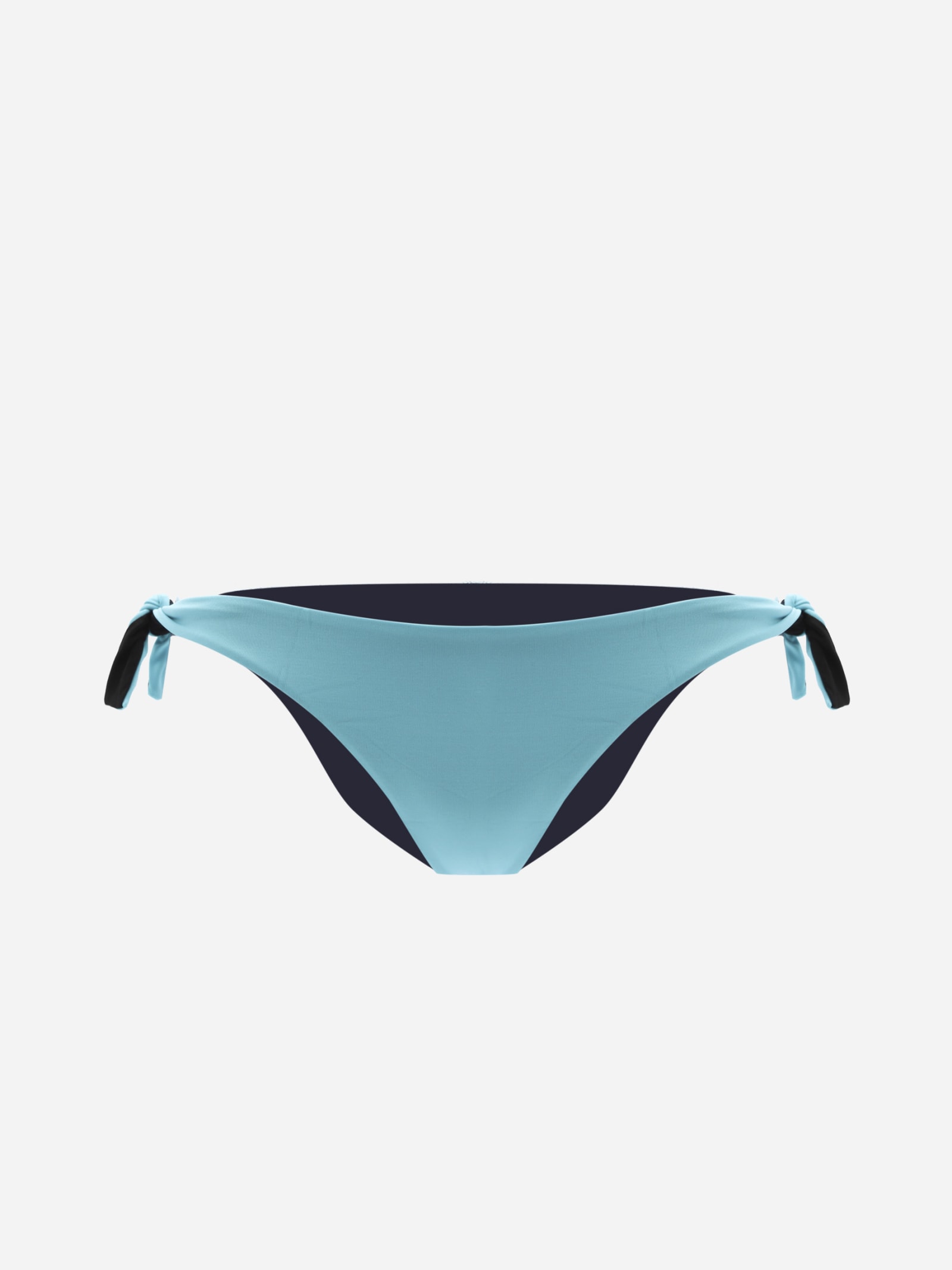 Fisico Cristina Ferrari Two-tone Bikini Bottoms With Side Knot In Turquoise, Black