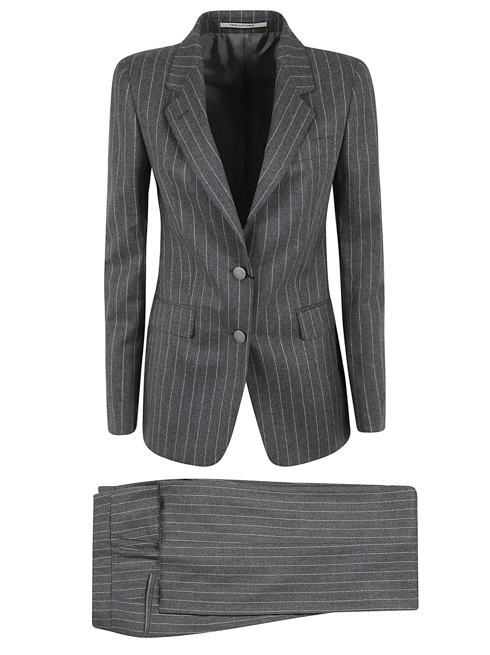 TAGLIATORE PINSTRIPE TWO-BUTTON SUIT 