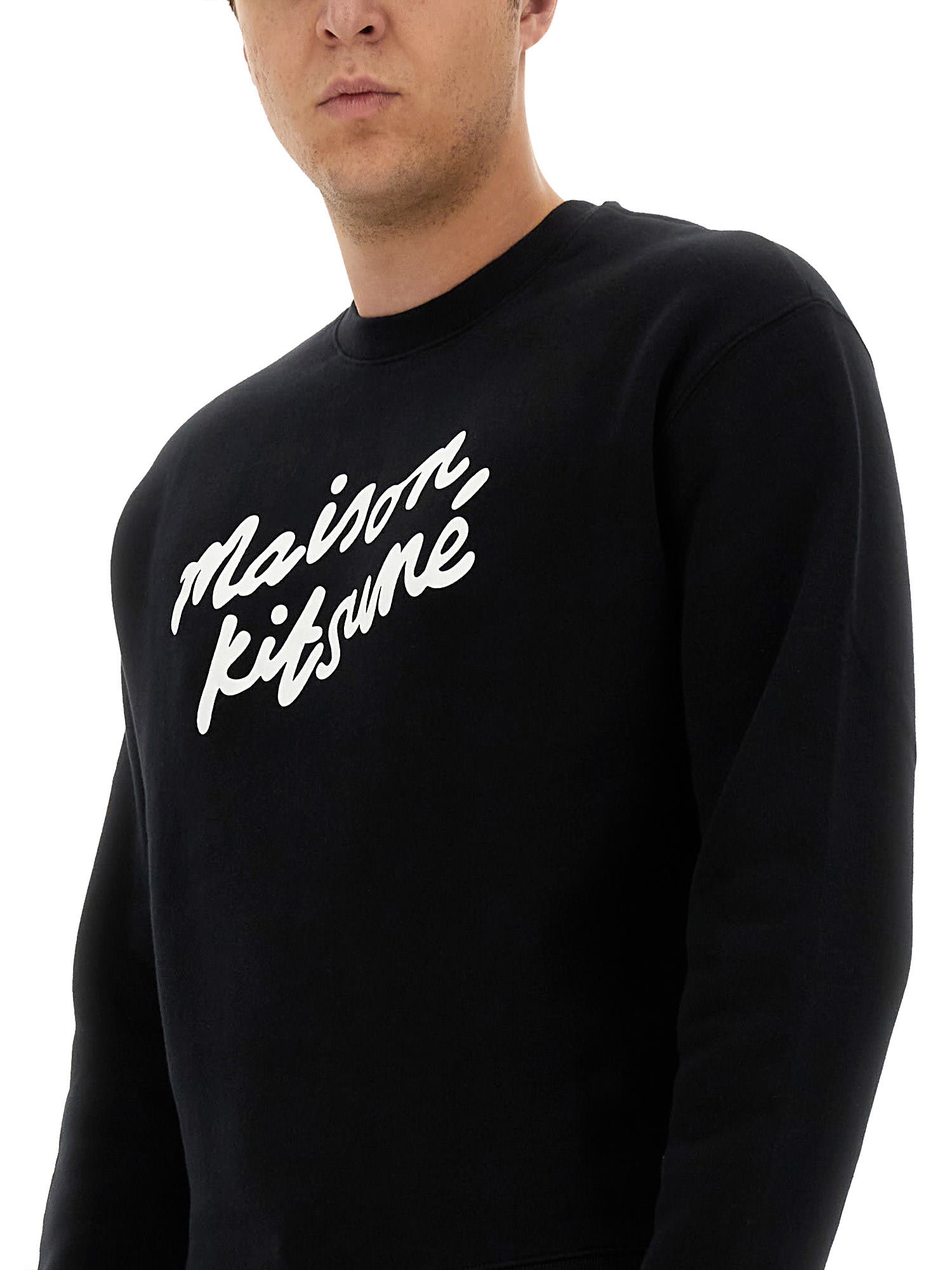 Shop Maison Kitsuné Sweatshirt With Logo In Black