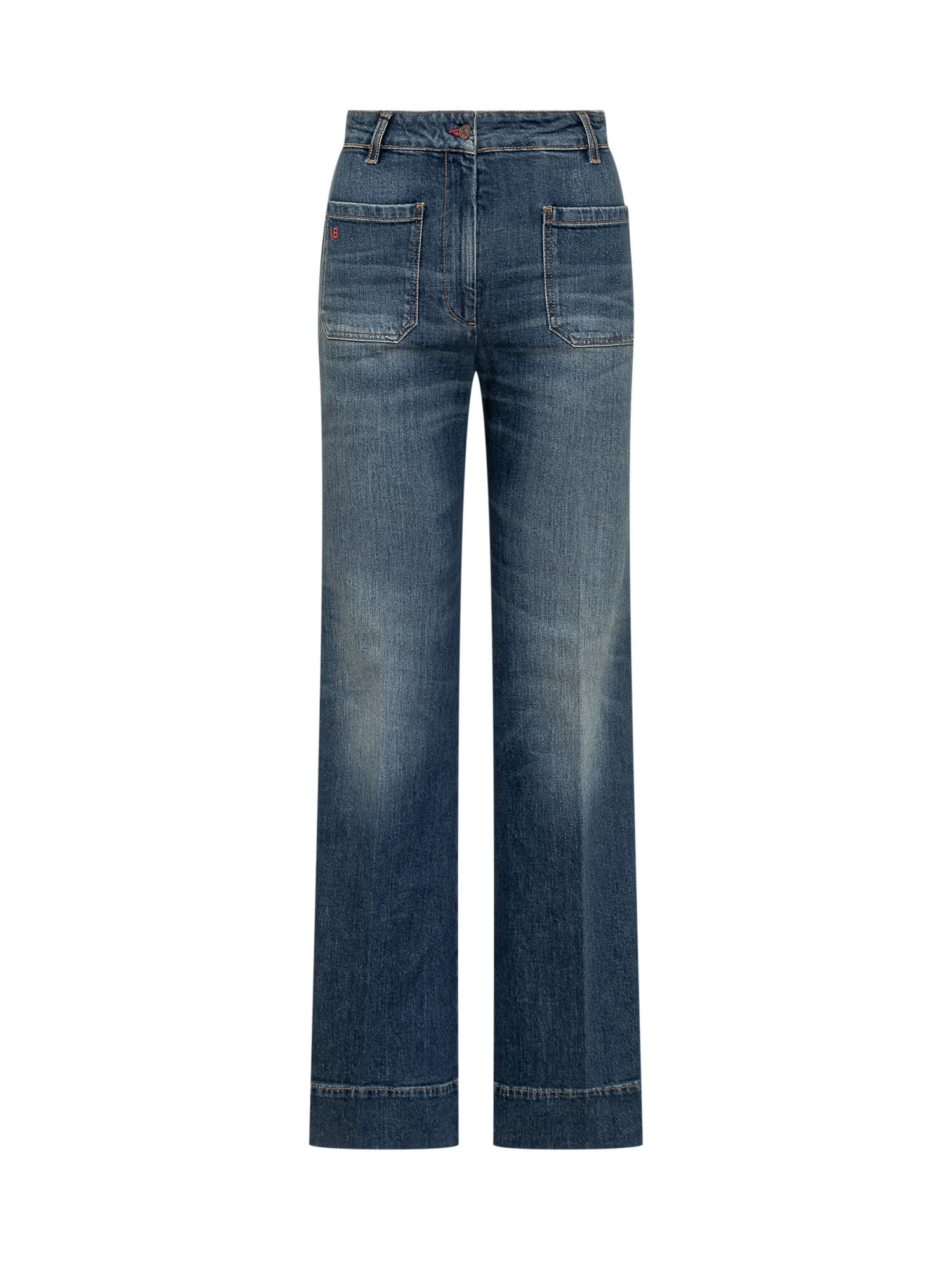 Shop Victoria Beckham Alina Jeans In Heavy Vintage Indigo Wash