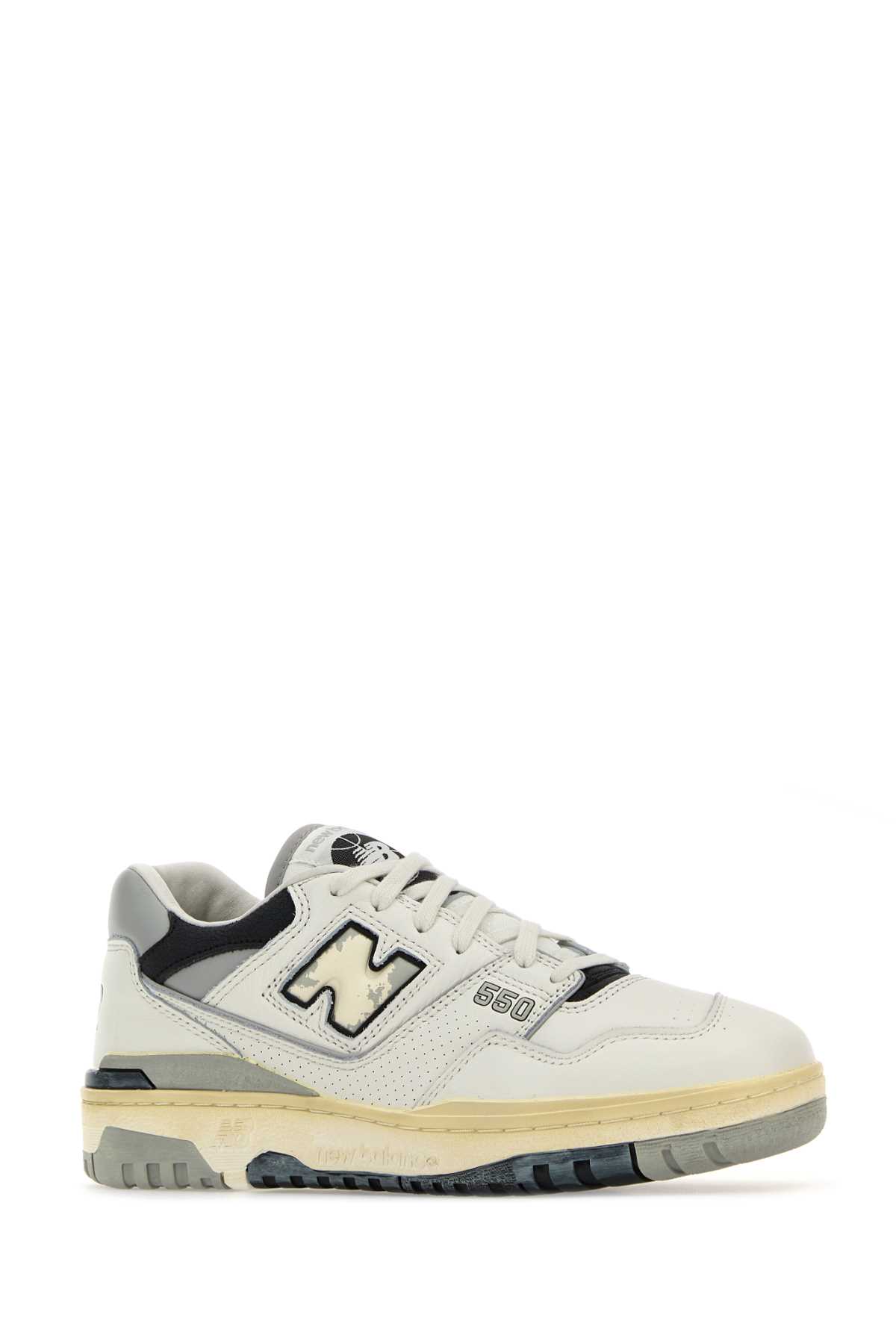 Shop New Balance Multicolor Leather 550 Sneakers In Offwhitegrey