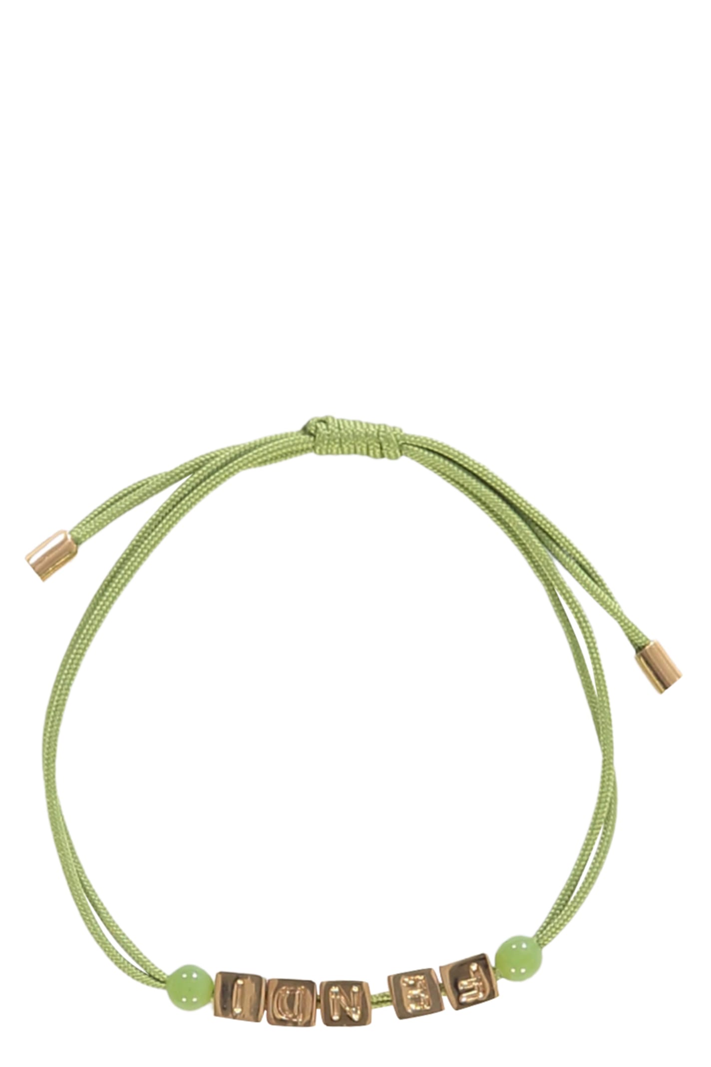 Shop Fendi Rope Bracelet In Green