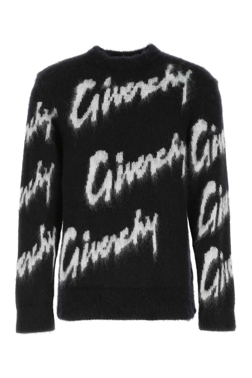 GIVENCHY ALLOVER LOGO INTARSIA KNITTED JUMPER
