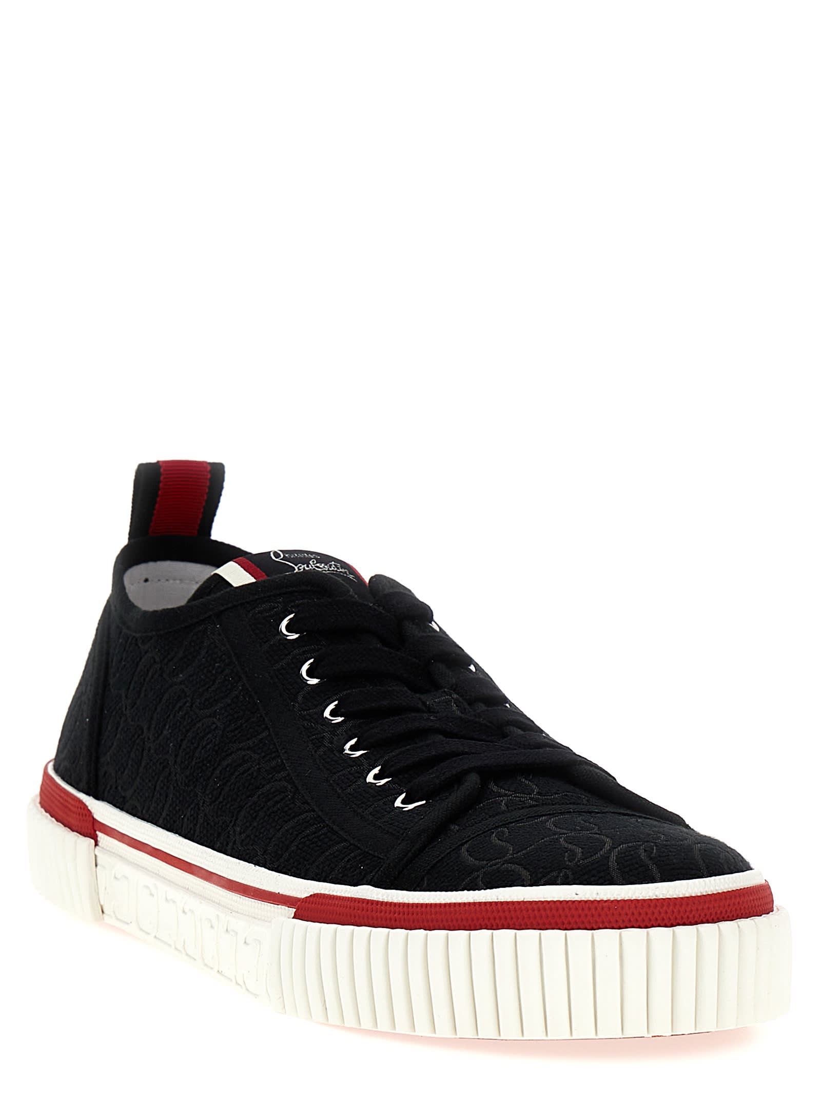 Shop Christian Louboutin Pedro Junior Flat Sneakers In Black