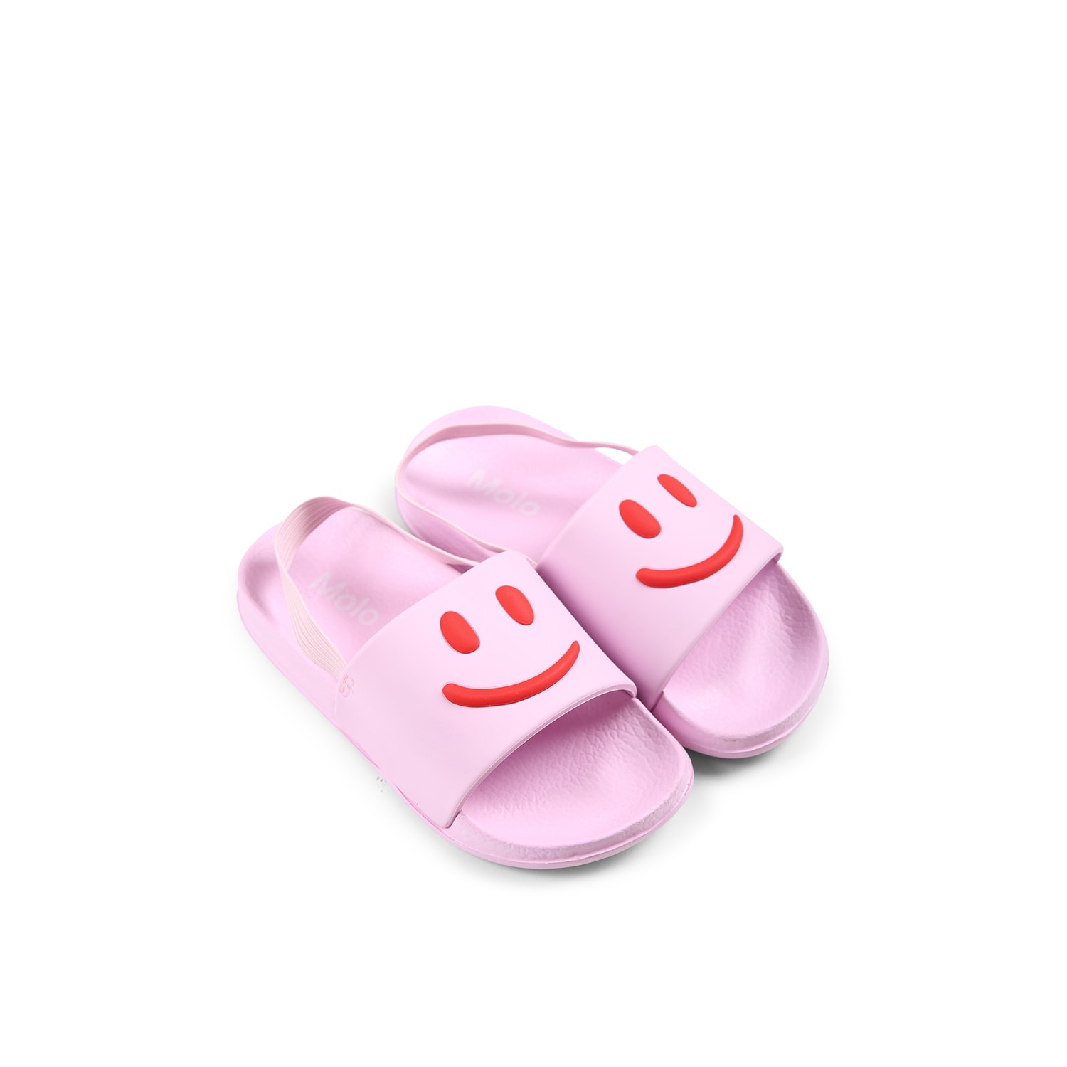 Molo Pink Slippers For Girl With Smiley In Pink