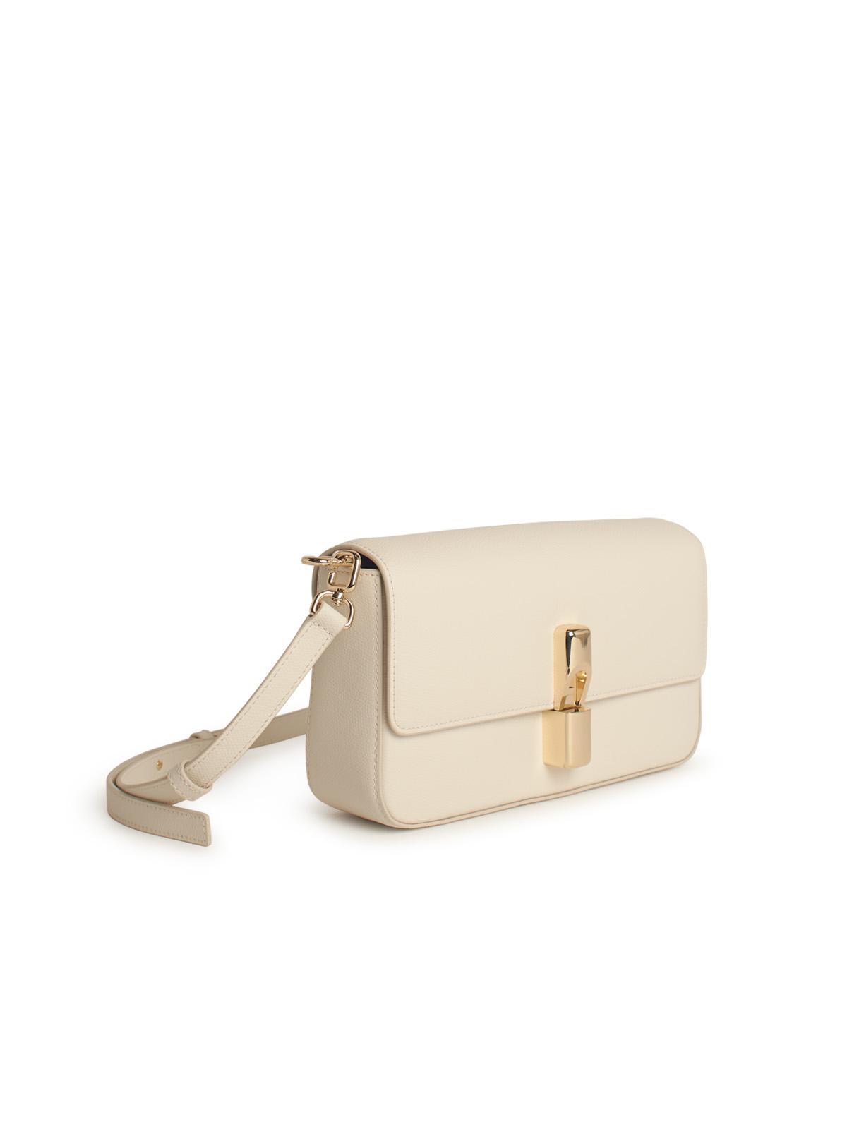 Furla Iride Small Cream Leather Crossbody Bag In White