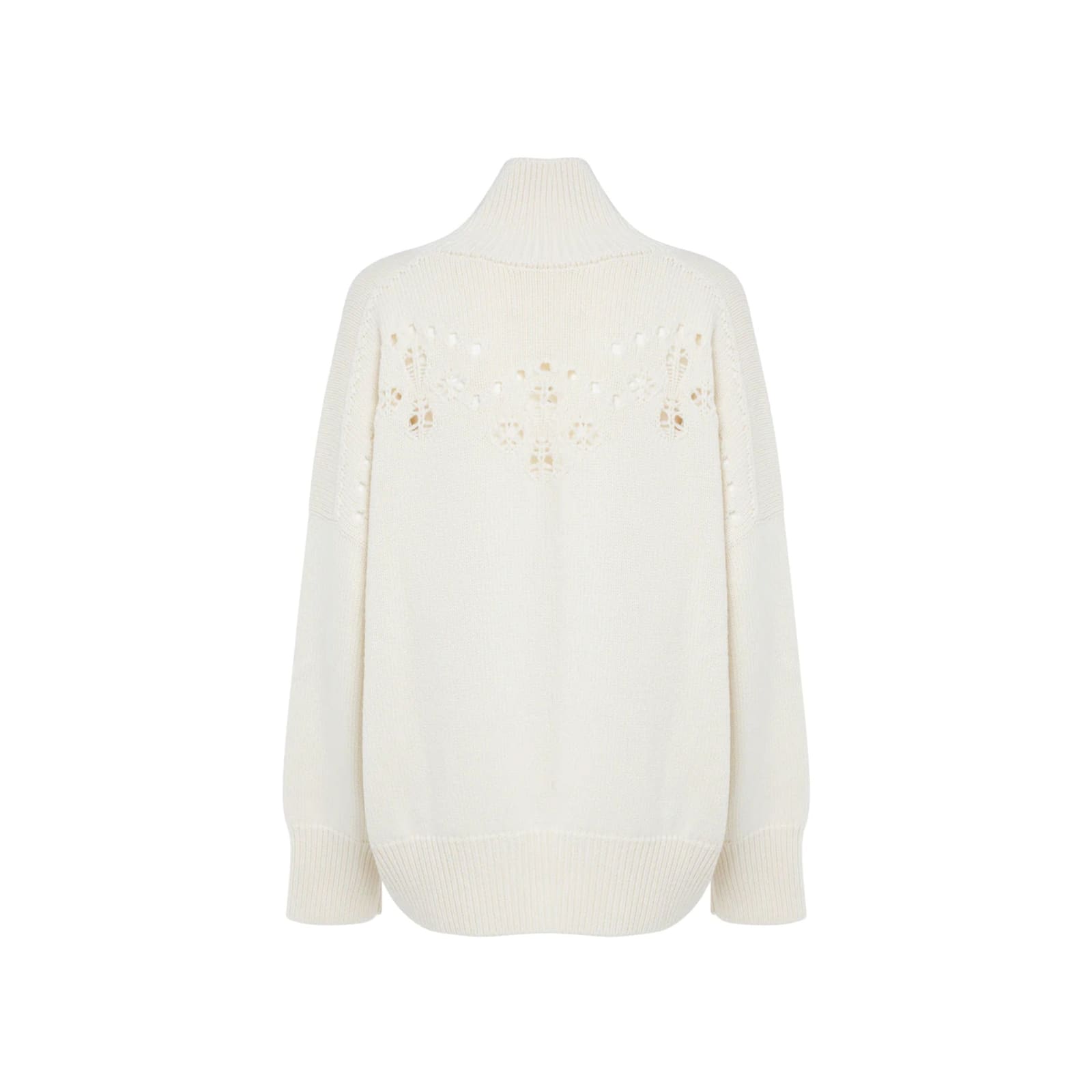 Shop Chloé Knitted Wool Sweater In White