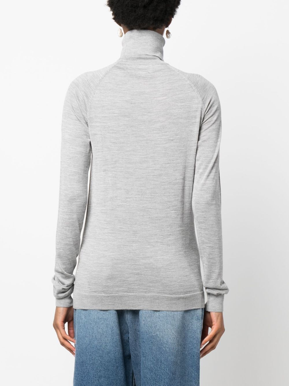 Armarium Wool And Cashmere Blend High Neck Sweater In Gray