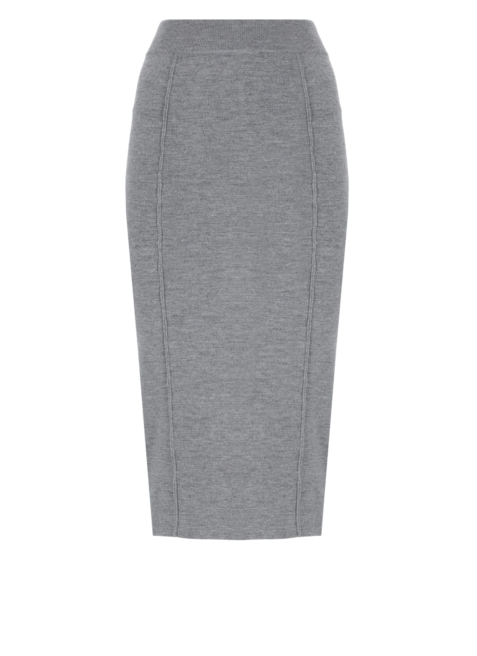 Shop Pinko Wool Blend Skirt In Grey