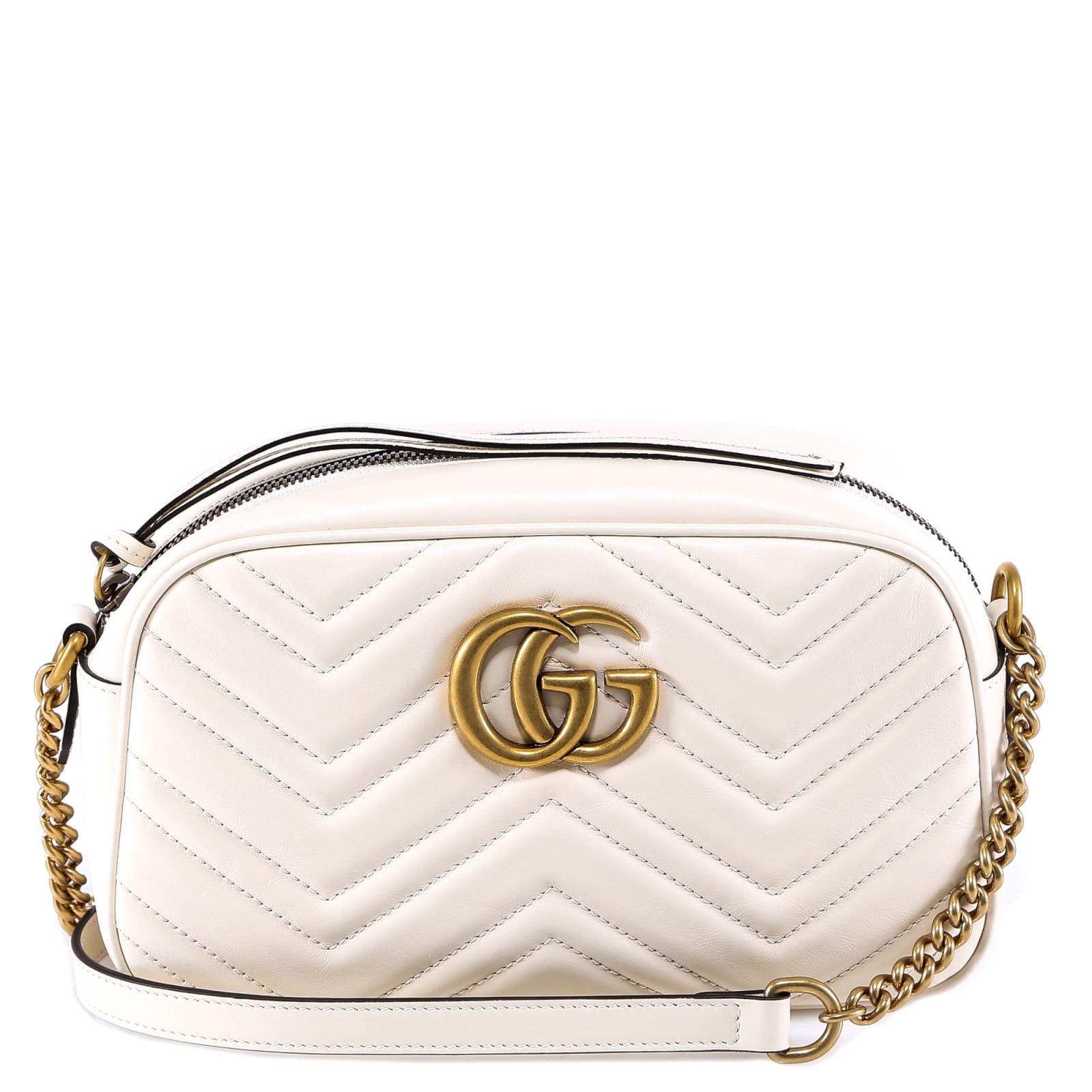 Gucci Gg Marmont Shoulder Bag In White