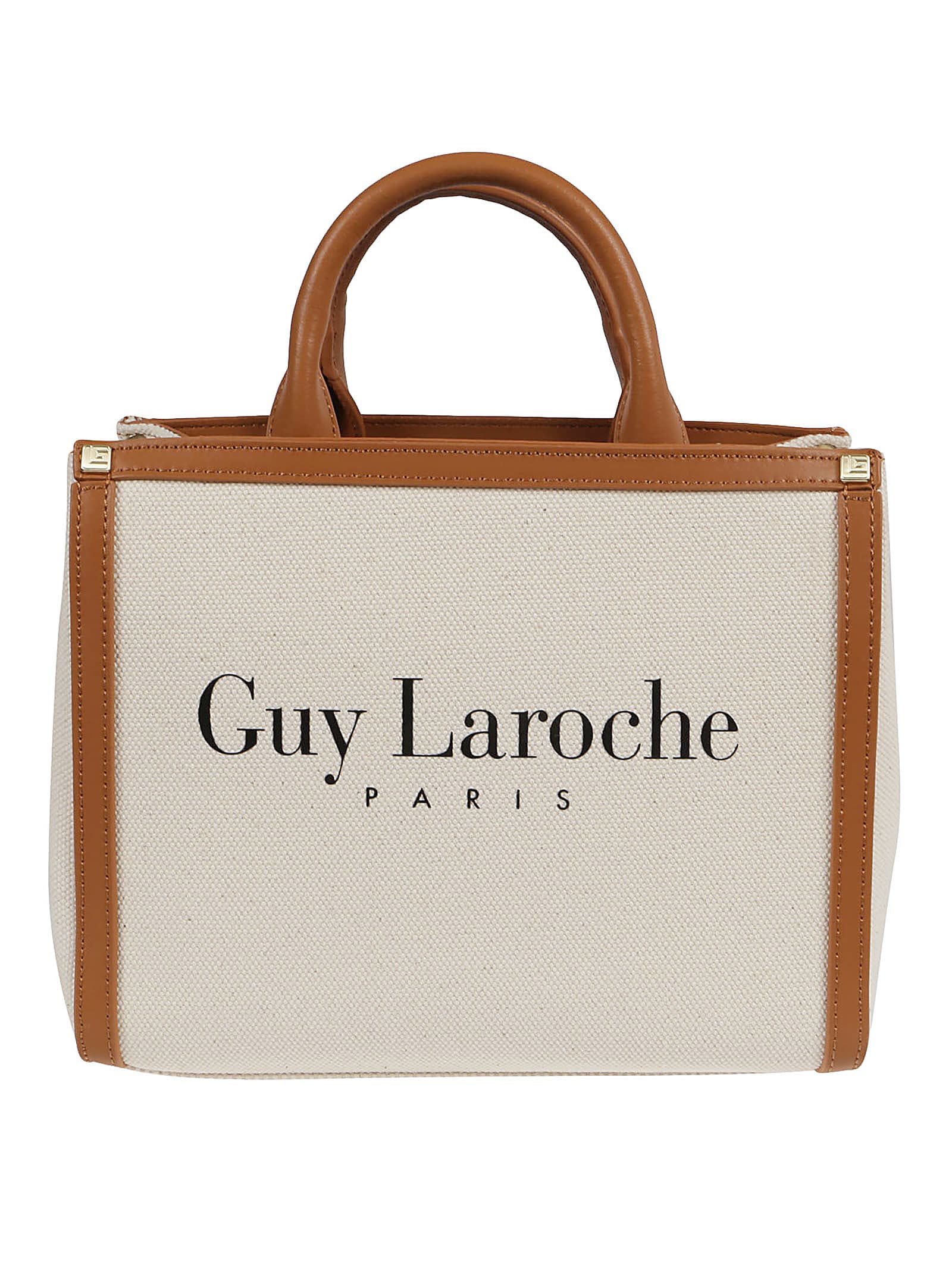 Guy Laroche Small Tote Bag In Beige+cuoio