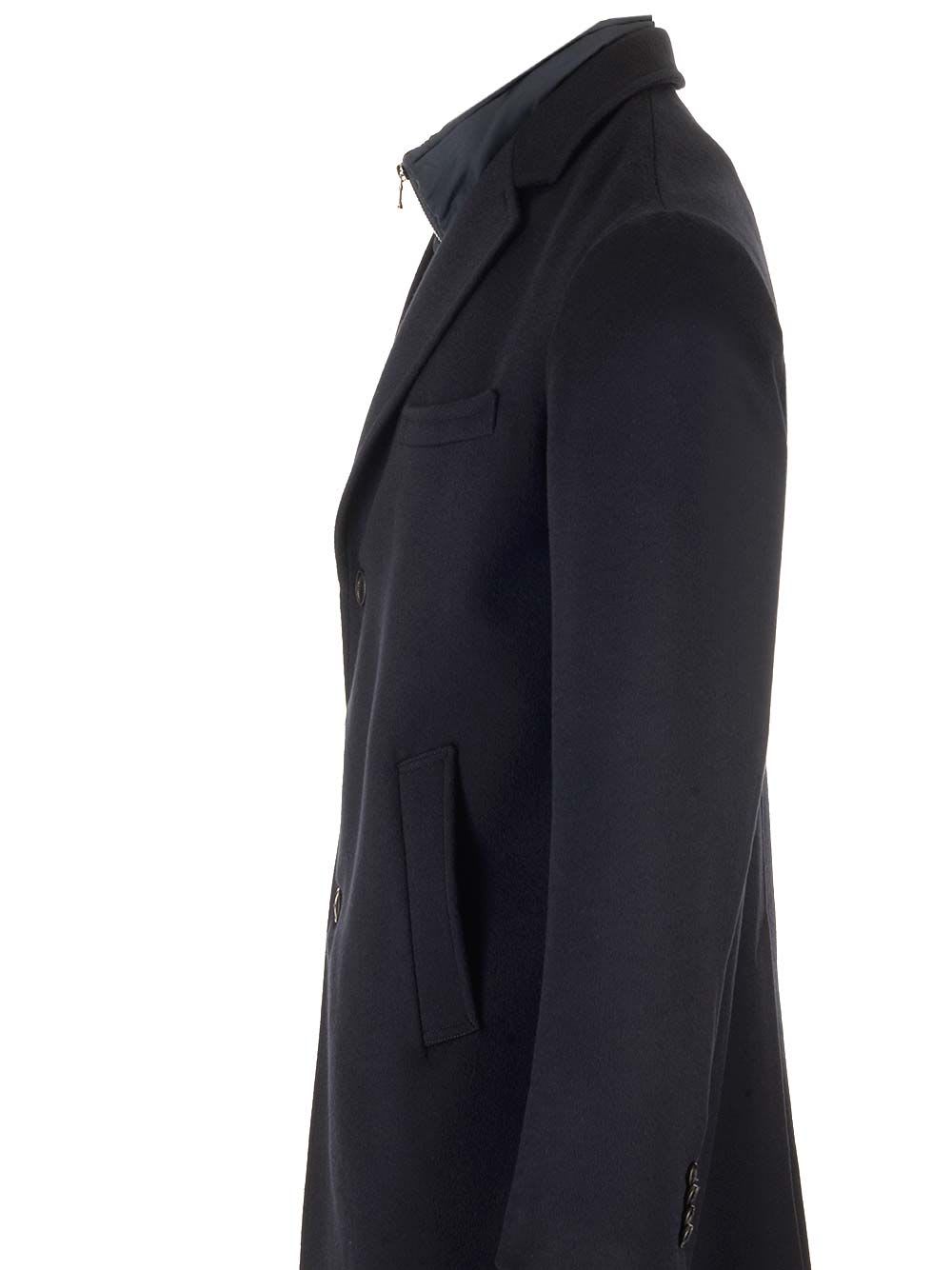 Shop Barba Napoli Ingle-breasted Wool And Cashmere Coat In Blue