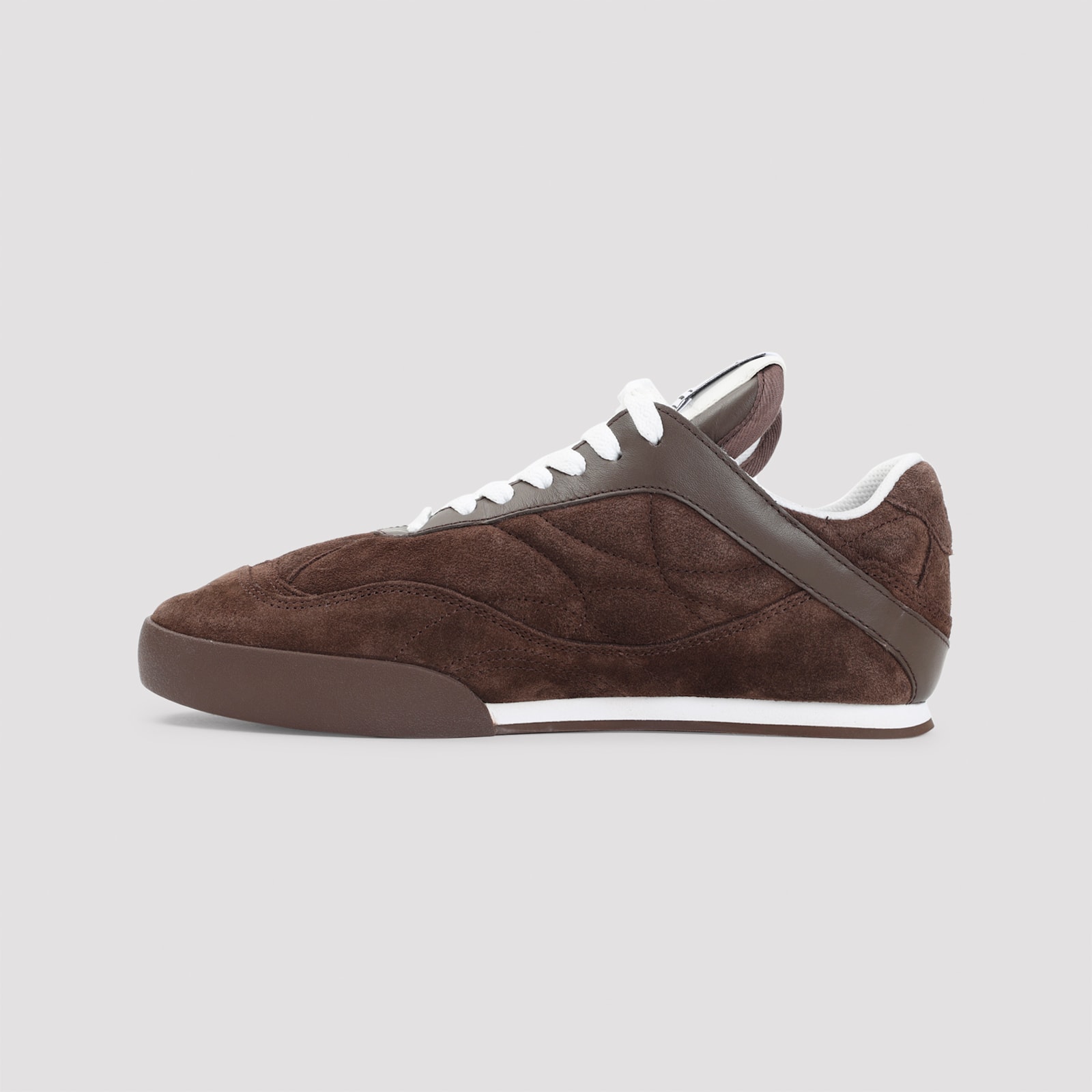 Chloé Kick Leather-trimmed Quilted Suede Sneakers In Brown