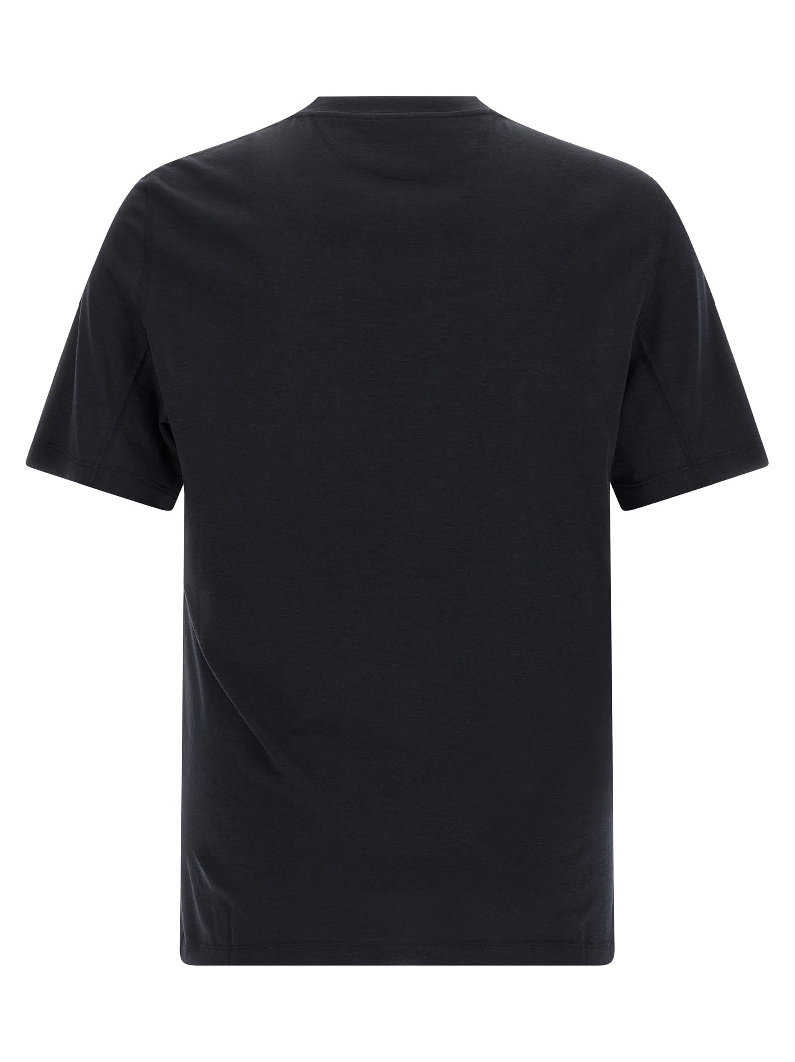 Brunello Cucinelli Silk And Cotton-blend Jersey T-shirt In Black