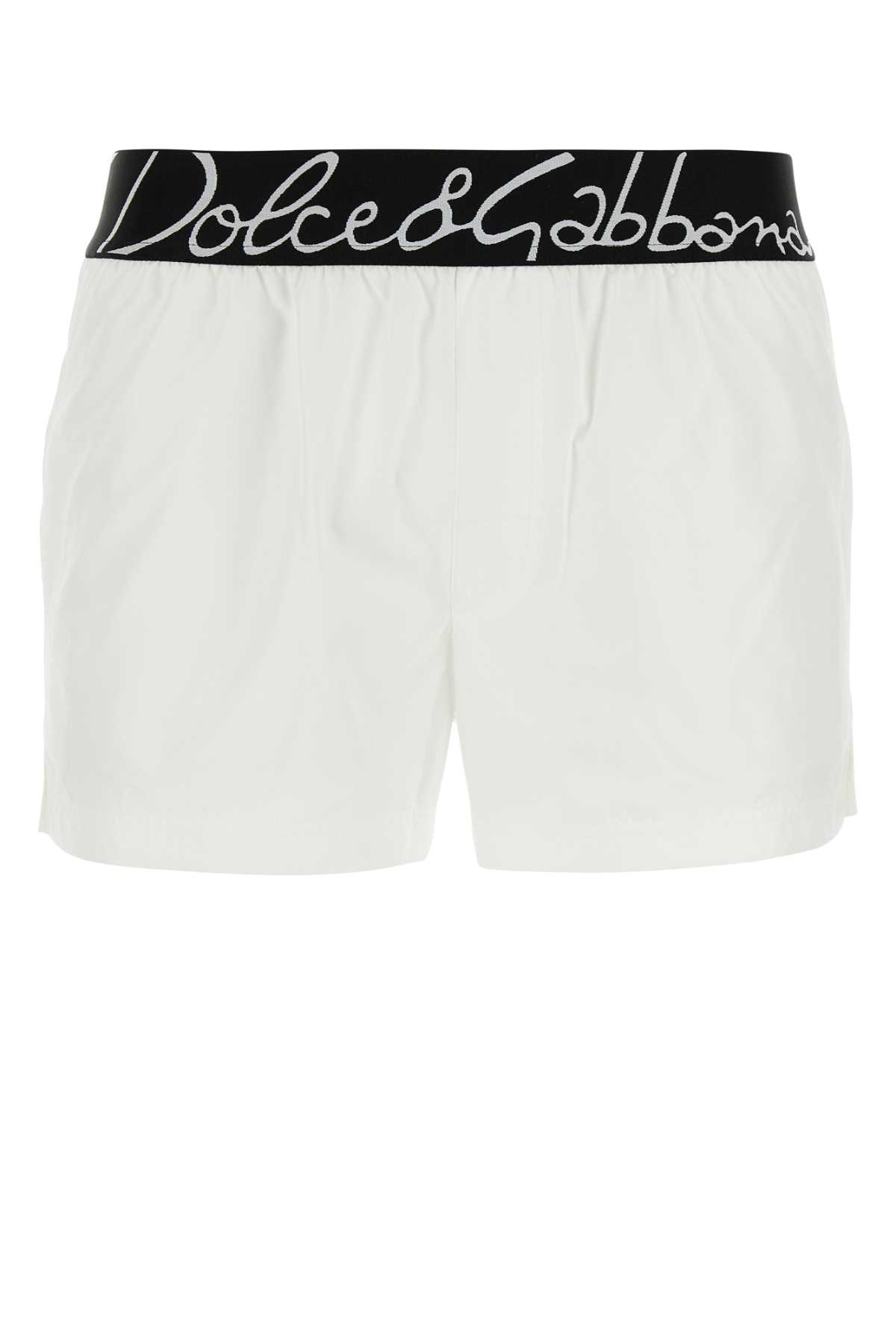 White Polyester Swimming Shorts