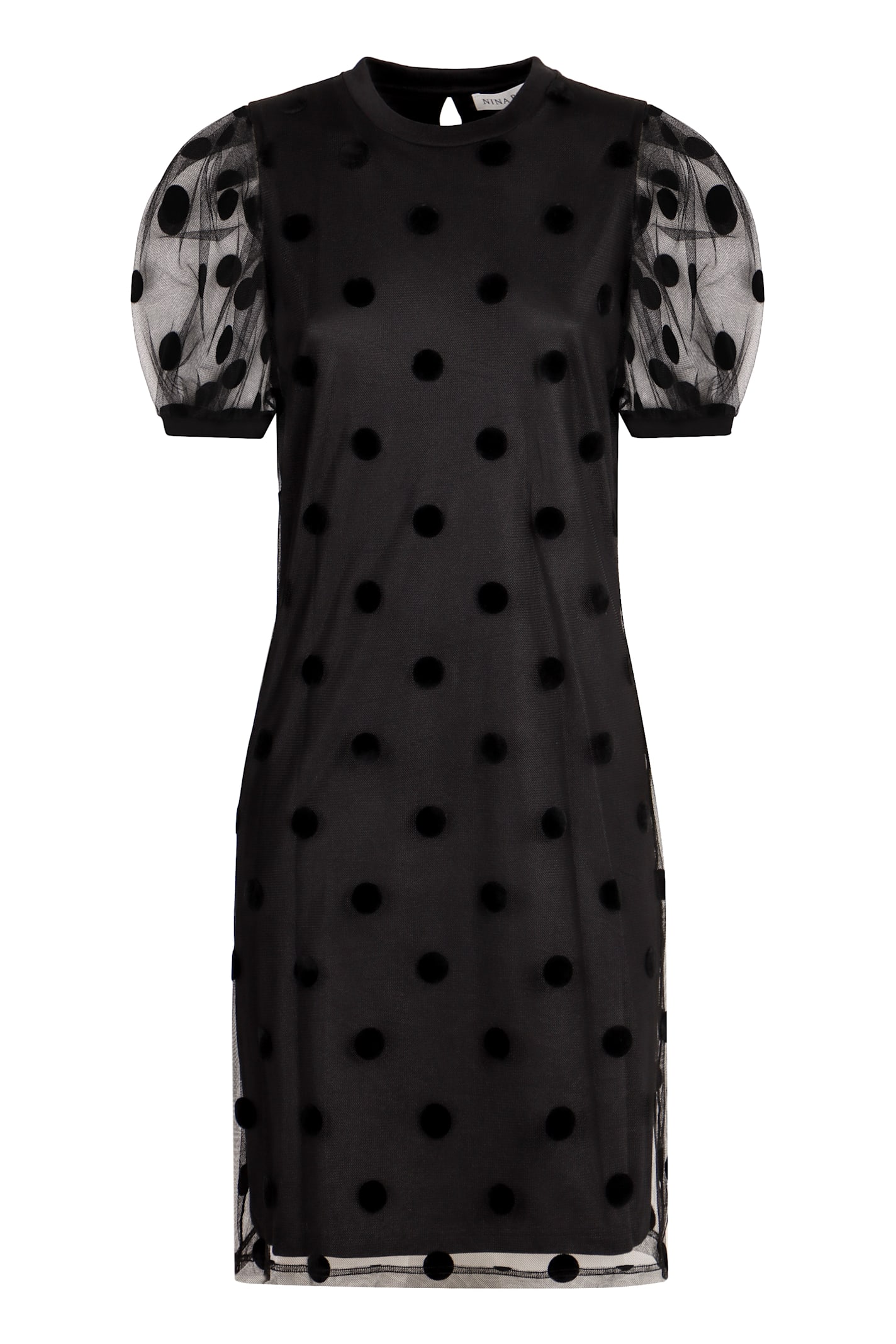 Shop Nina Ricci Polka-dot Mini-dress In Black