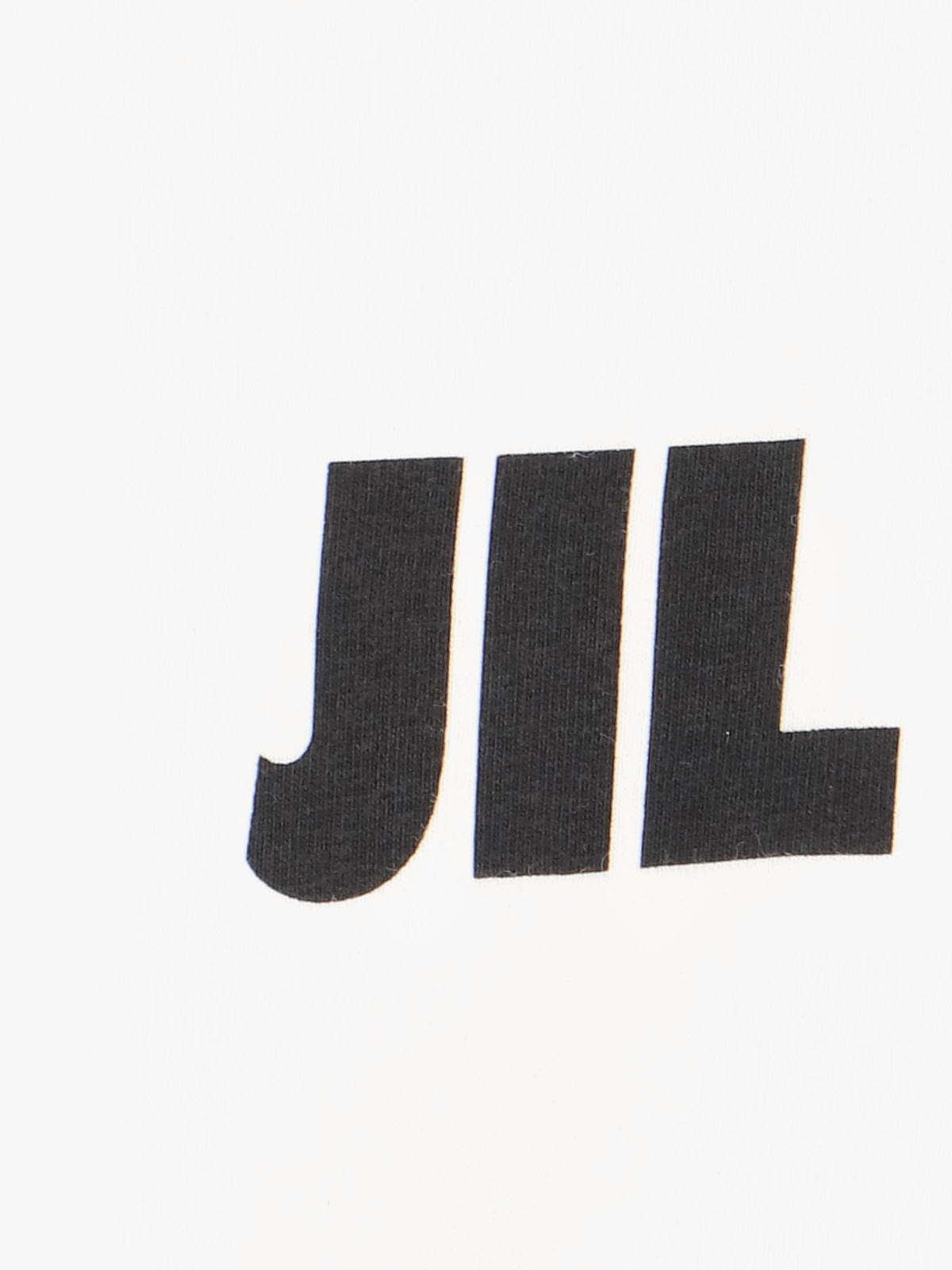 Jil Sander Men White Crewneck Sweatshirt With Contrasting Logo Print At The Front In Cotton Man In White