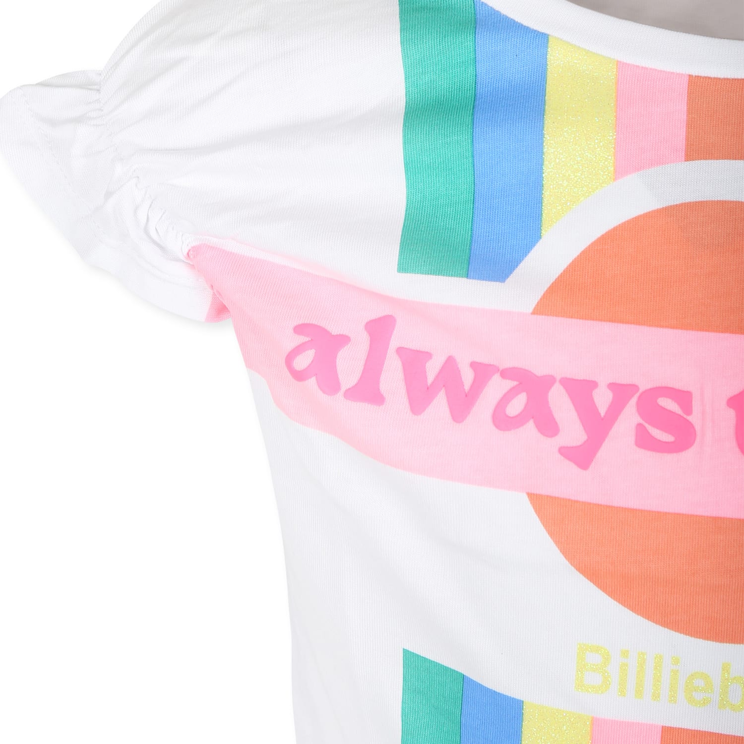 Billieblush White T-shir For Girl With Writing In White