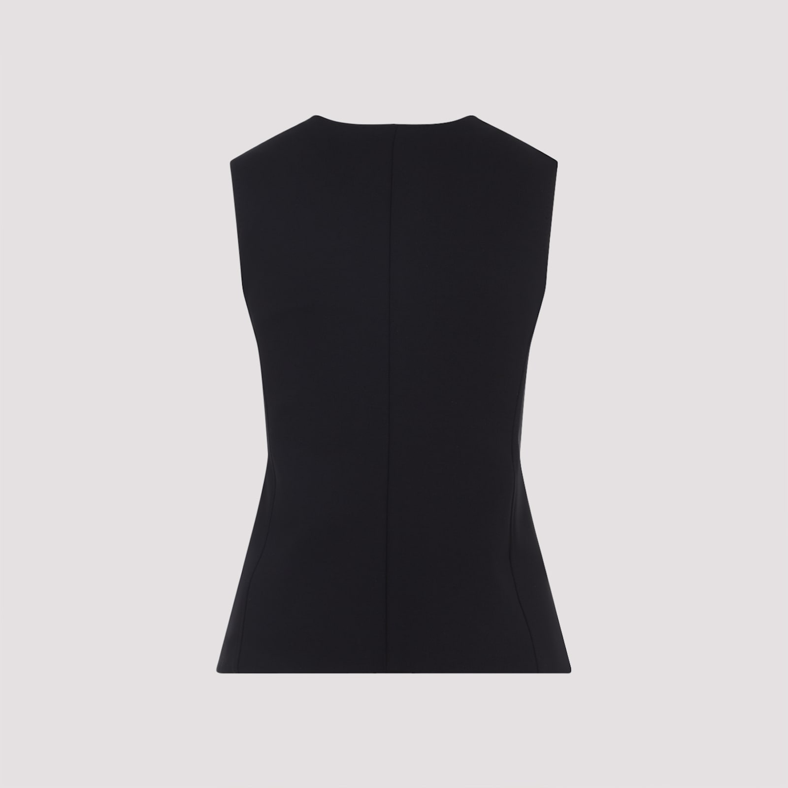 Max Mara Fornovo Sleeveless V-neck Tailored Gilet In Black
