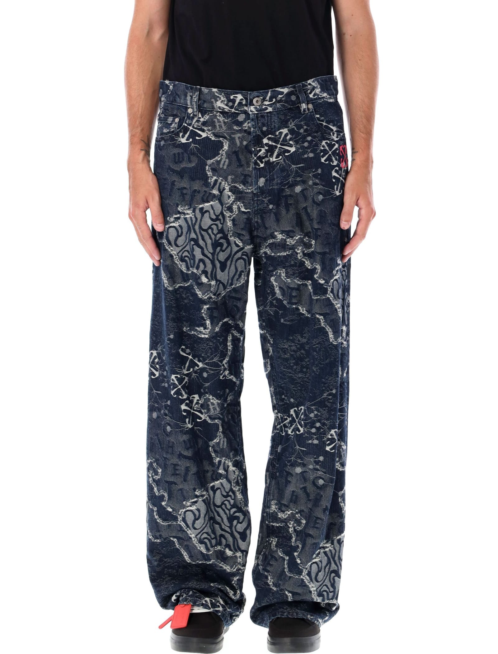 Shop Off-white Camo Jacquard Jeans In Blue