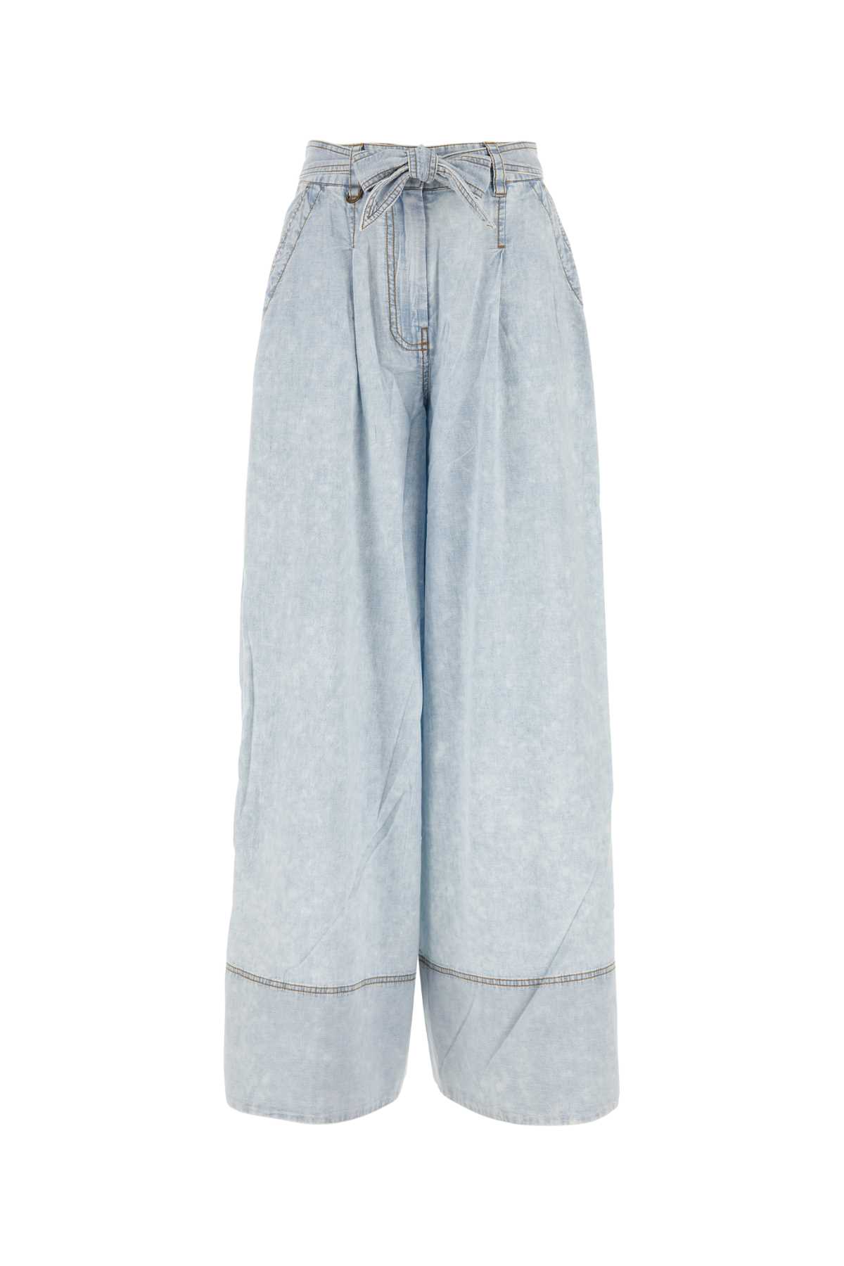 Light Blue Denim Wide-leg Pant