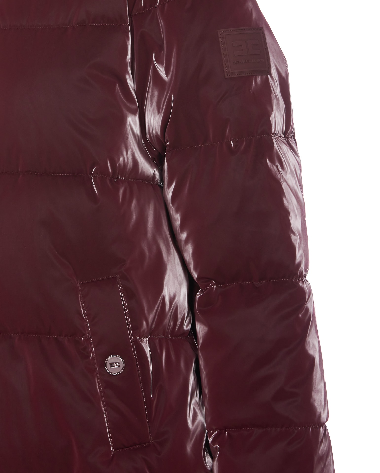 Shop Elisabetta Franchi Down Jacket In Red