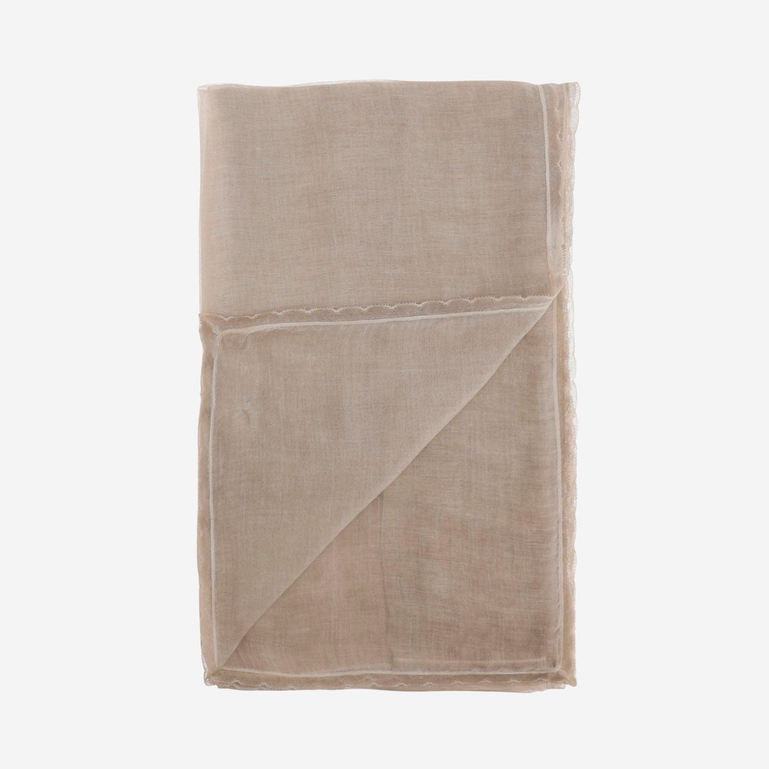 Faliero Sarti Rectangular Cashmere Blend Scarf With Lurex Accents In Beige