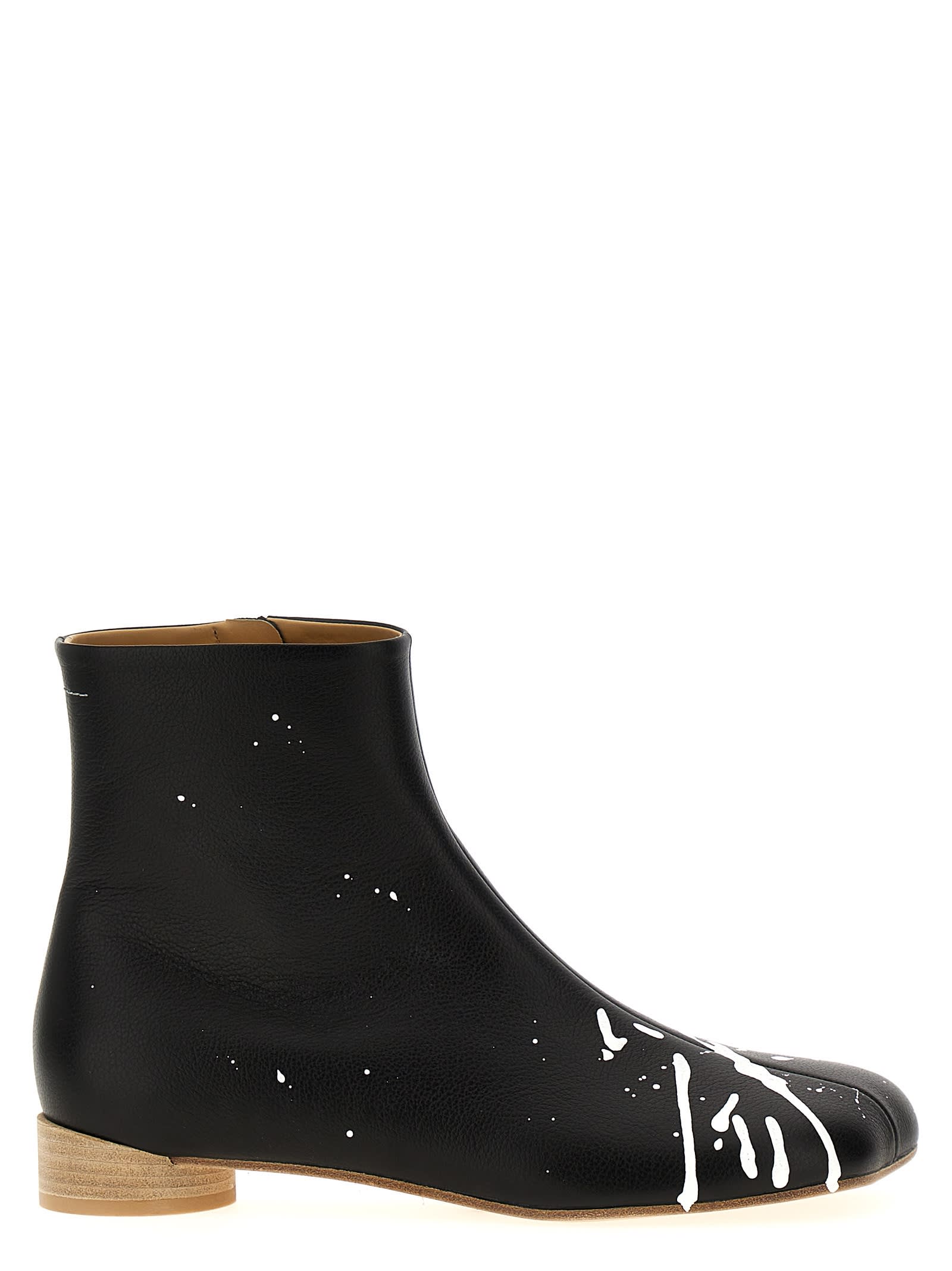 Shop Mm6 Maison Margiela Anatomical Ankle Boots In White/black