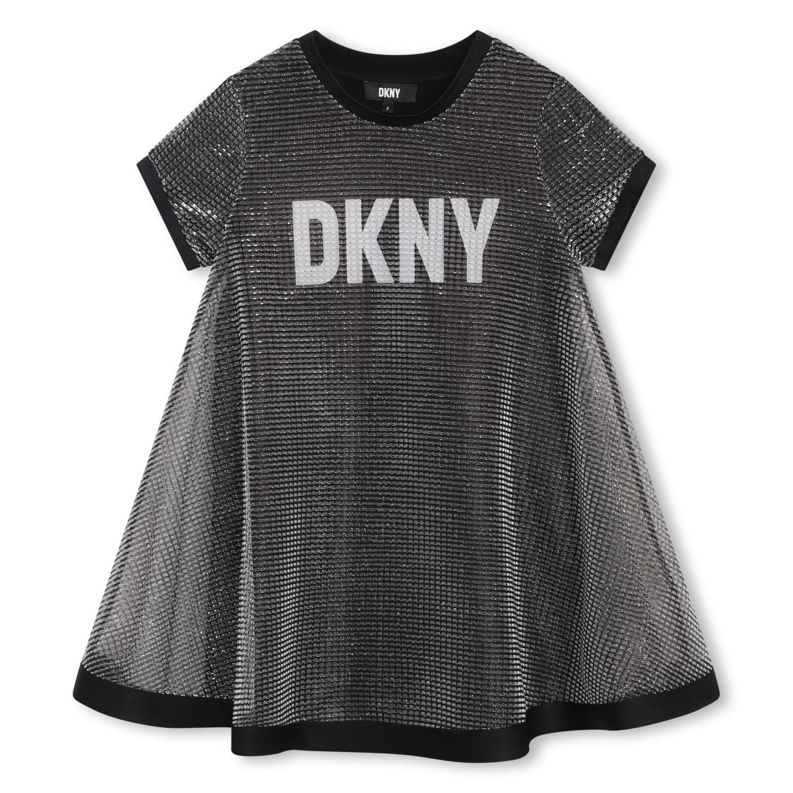 DKNY SHORT DRESS WITH MESH LAYER