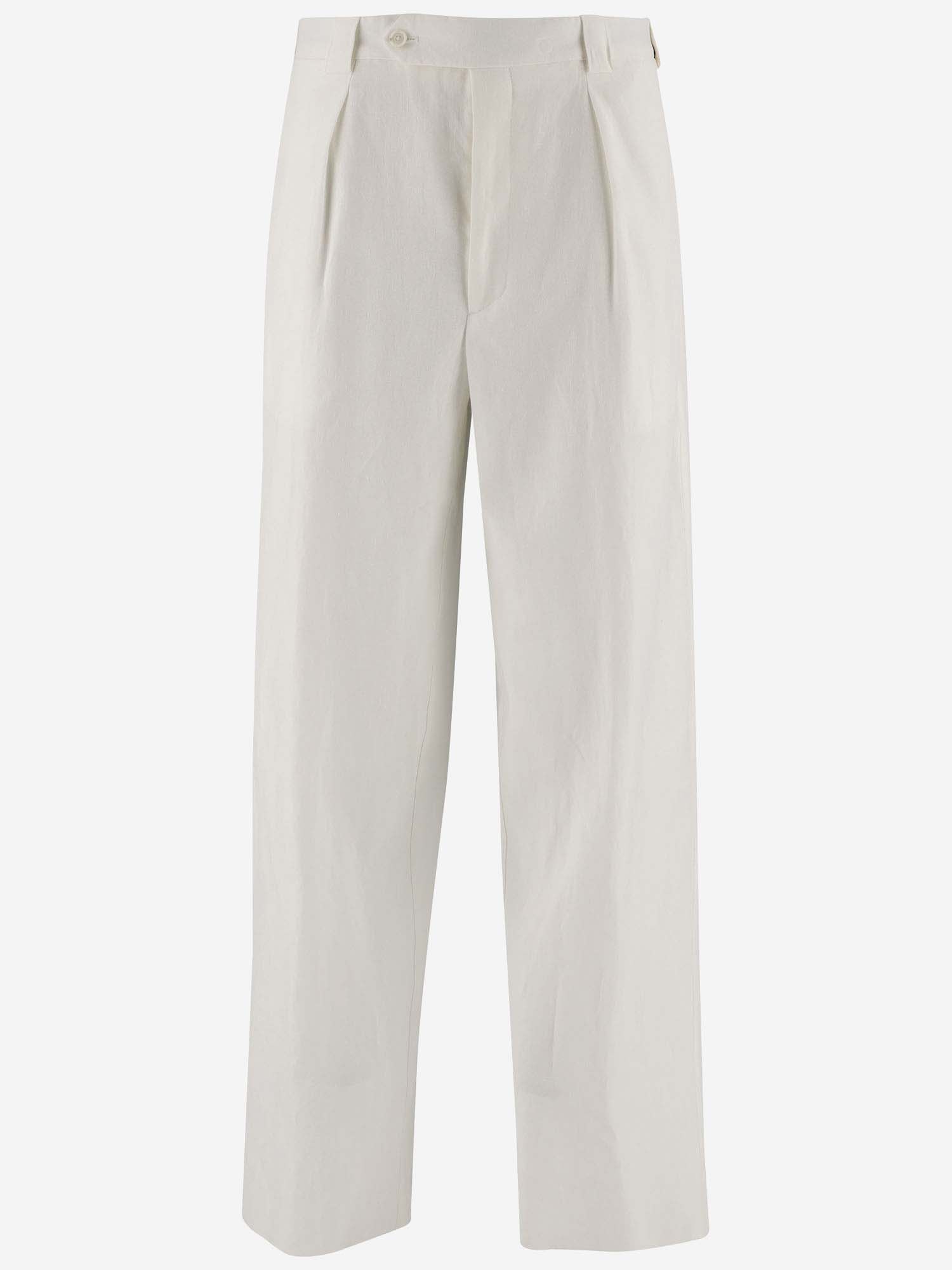 Giorgio Armani Linen Trousers In U0n8