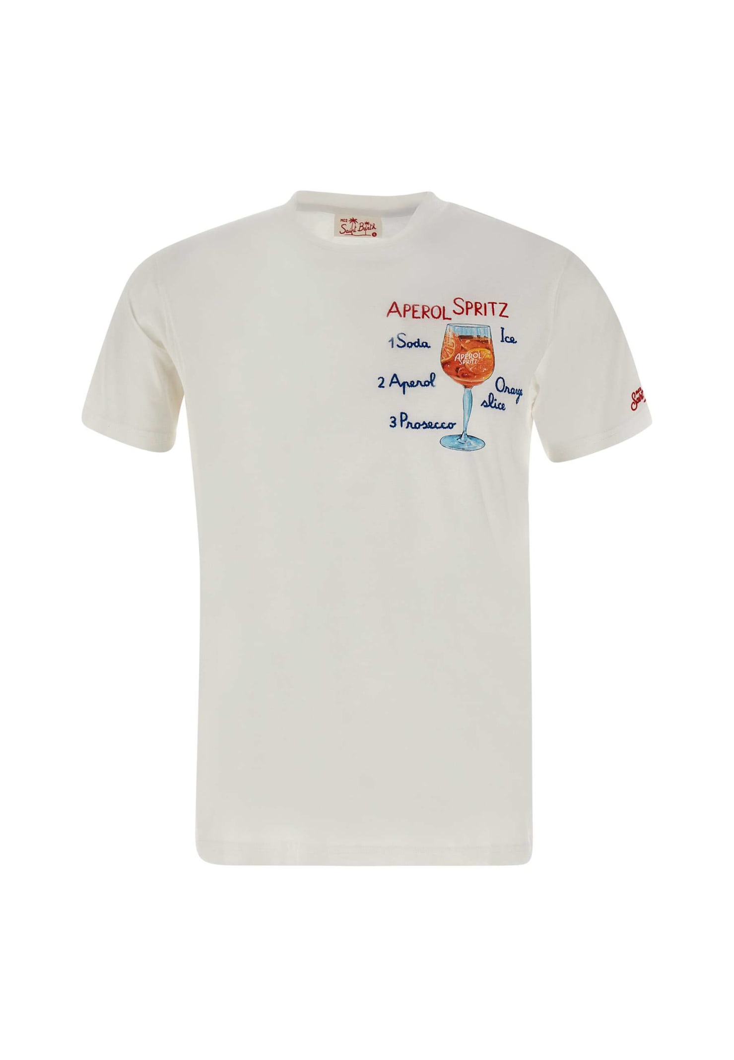 Mc2 Saint Barth Aperol Spritz Cotton T-shirt In Neutral
