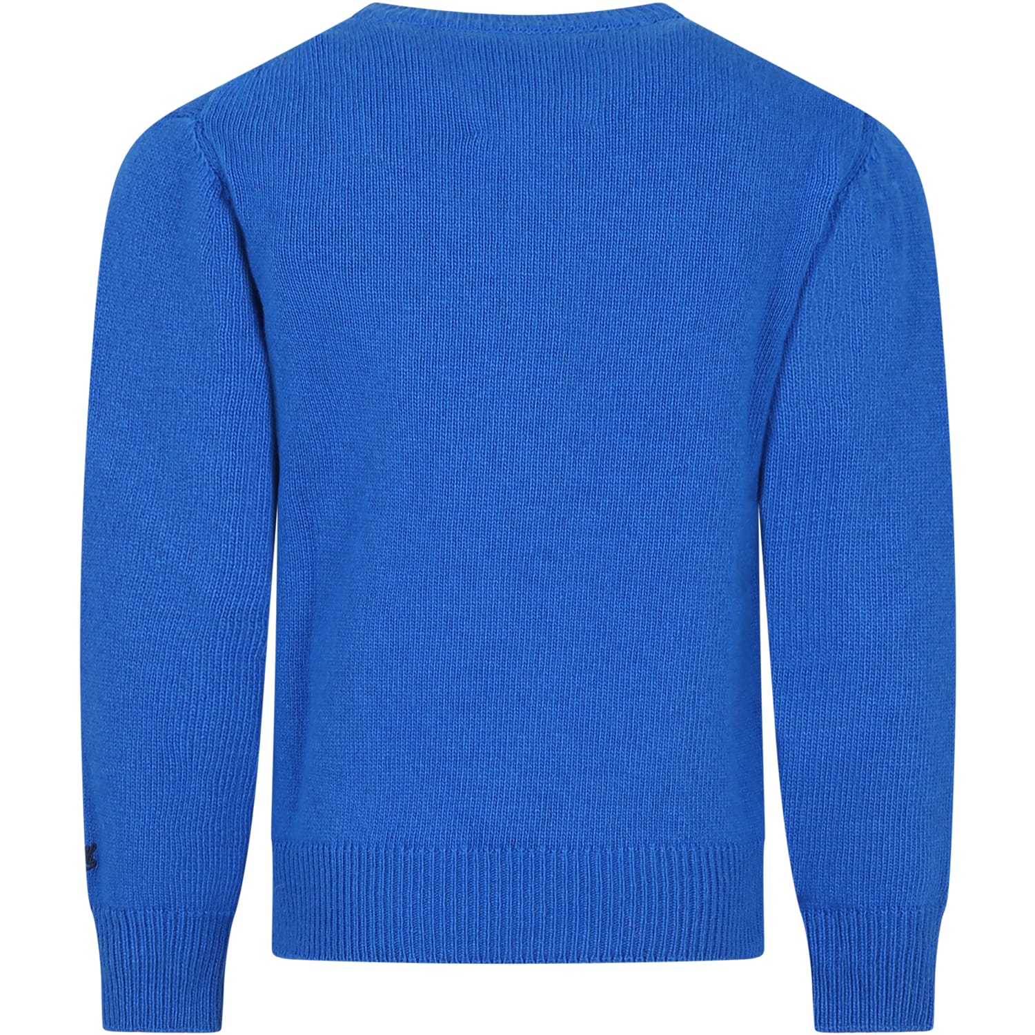Shop Mc2 Saint Barth Blue Sweater For Boy With Superman In Light Blue