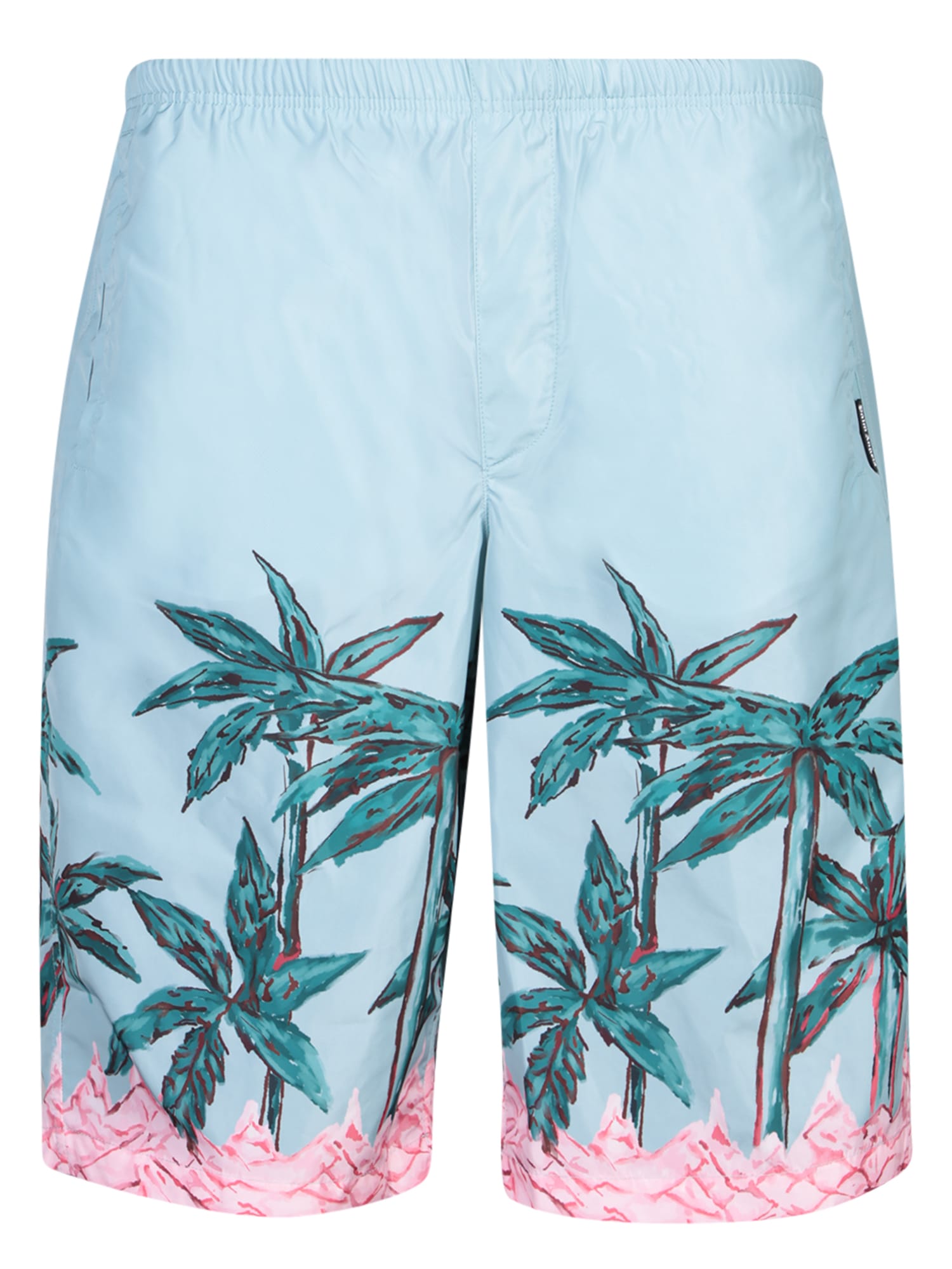 Shop Palm Angels Palm Tree Swimsuit In Blue
