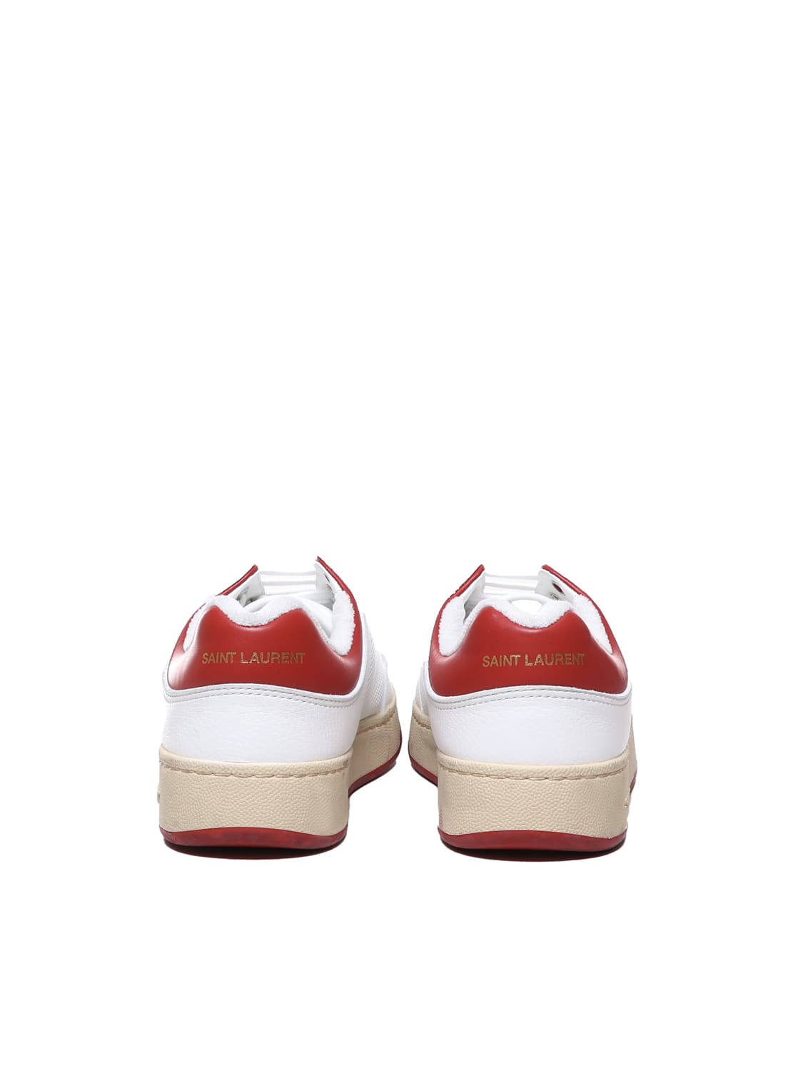 Shop Saint Laurent Sneakers Sl/61 In Calfskin In White, Red