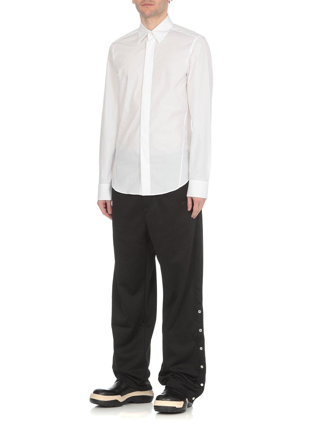 Lanvin Curved Hem Long-sleeved Shirt In White