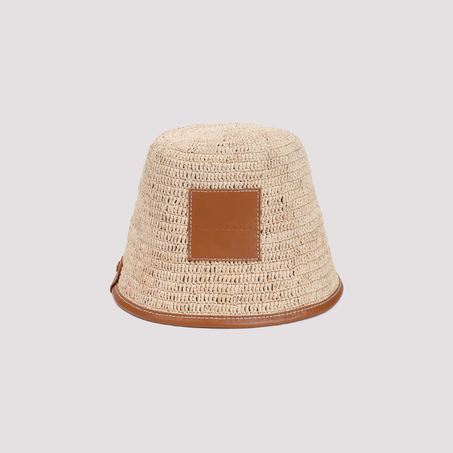 Jacquemus Le Bob Logo Patch Bucket Hat In Neutral