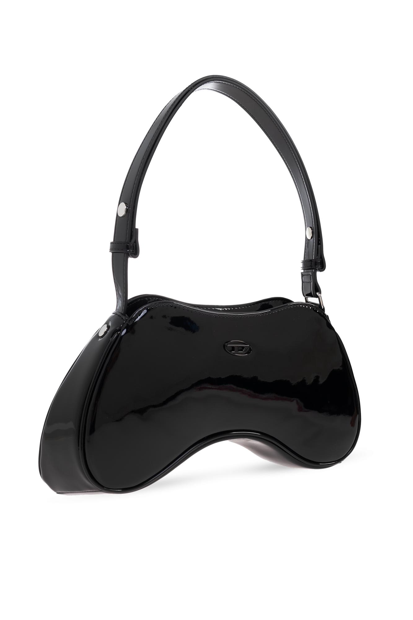 Diesel Play-glossy Shoulder Bag In Black