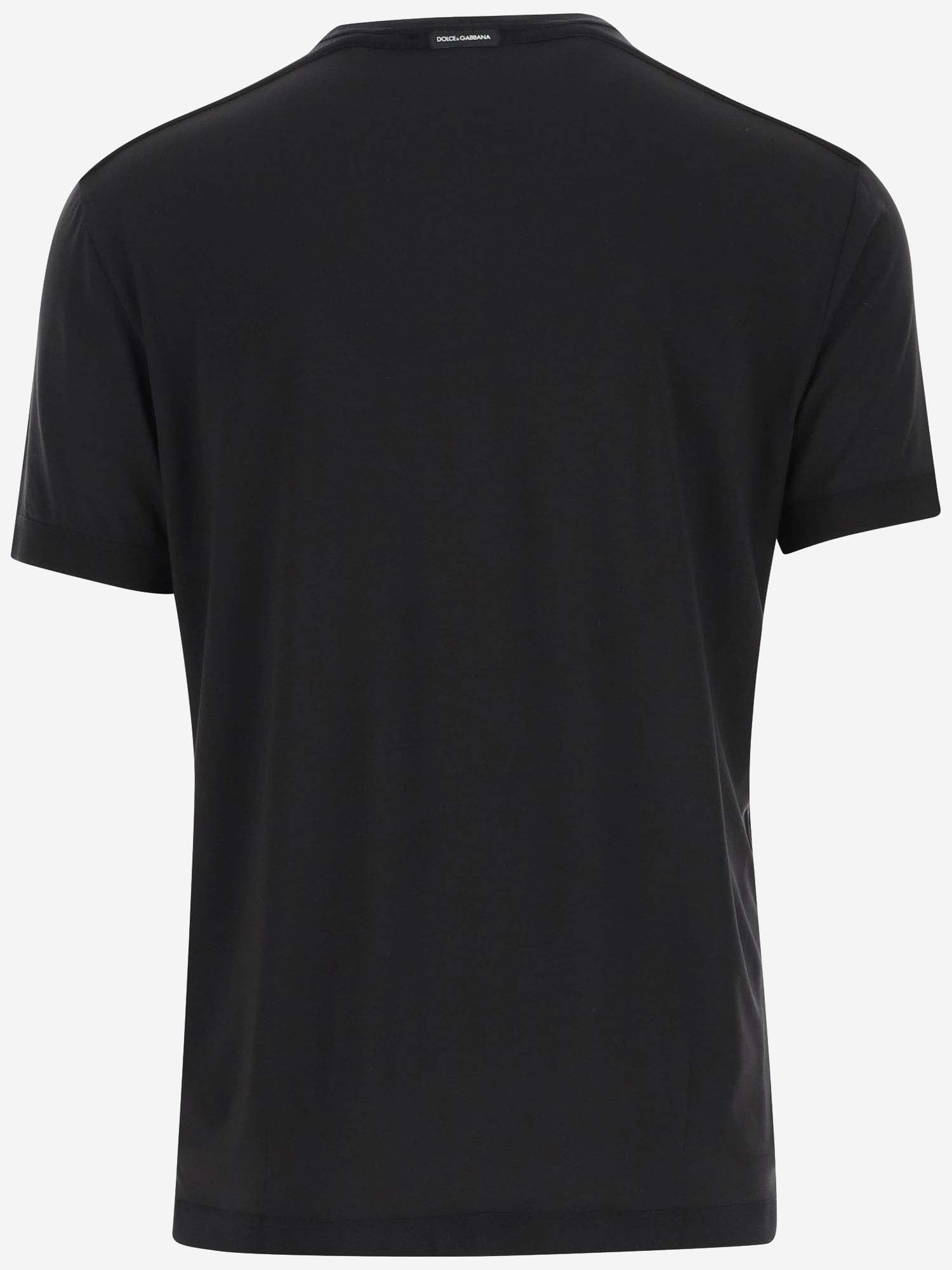 Shop Dolce & Gabbana Stretch Viscose Blend T-shirt In Black