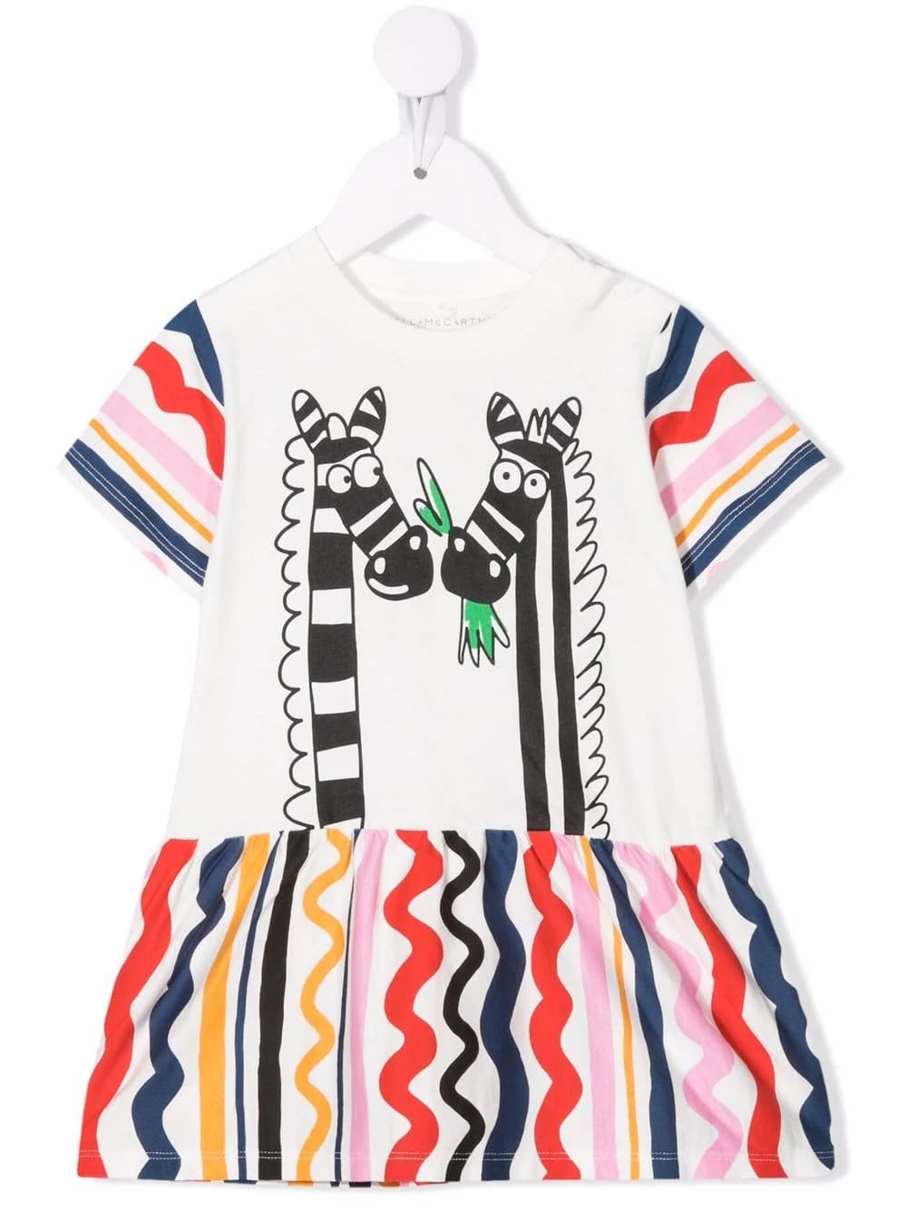 Stella McCartney Kids Cotton Baby Dress With Zebras Print